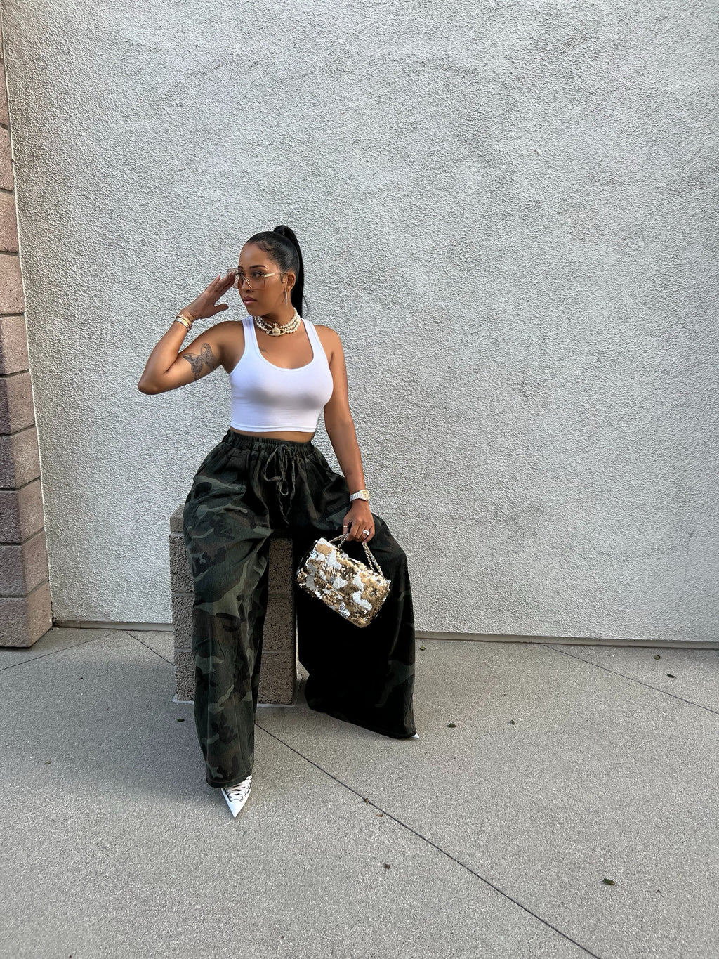 Camo Luv Wide Legged Trousers