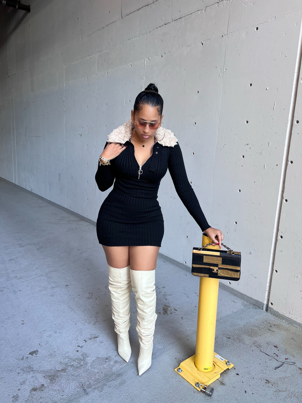 Giselle Knit Faux Fur Mini