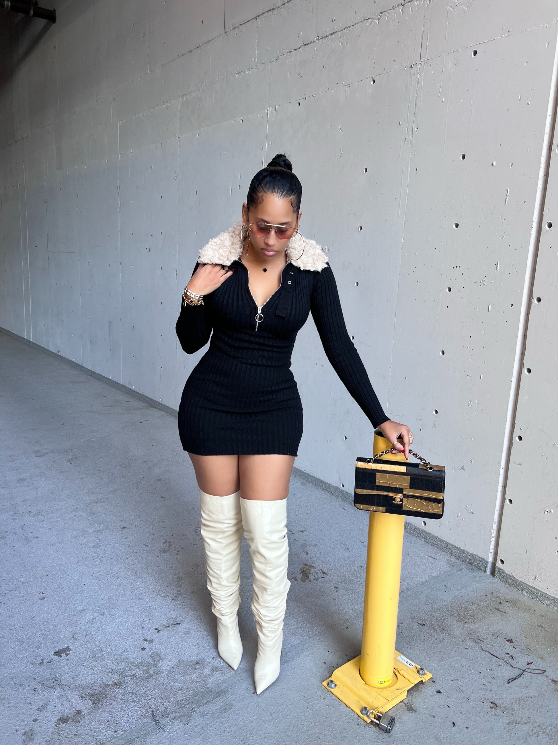 Giselle Knit Faux Fur Mini