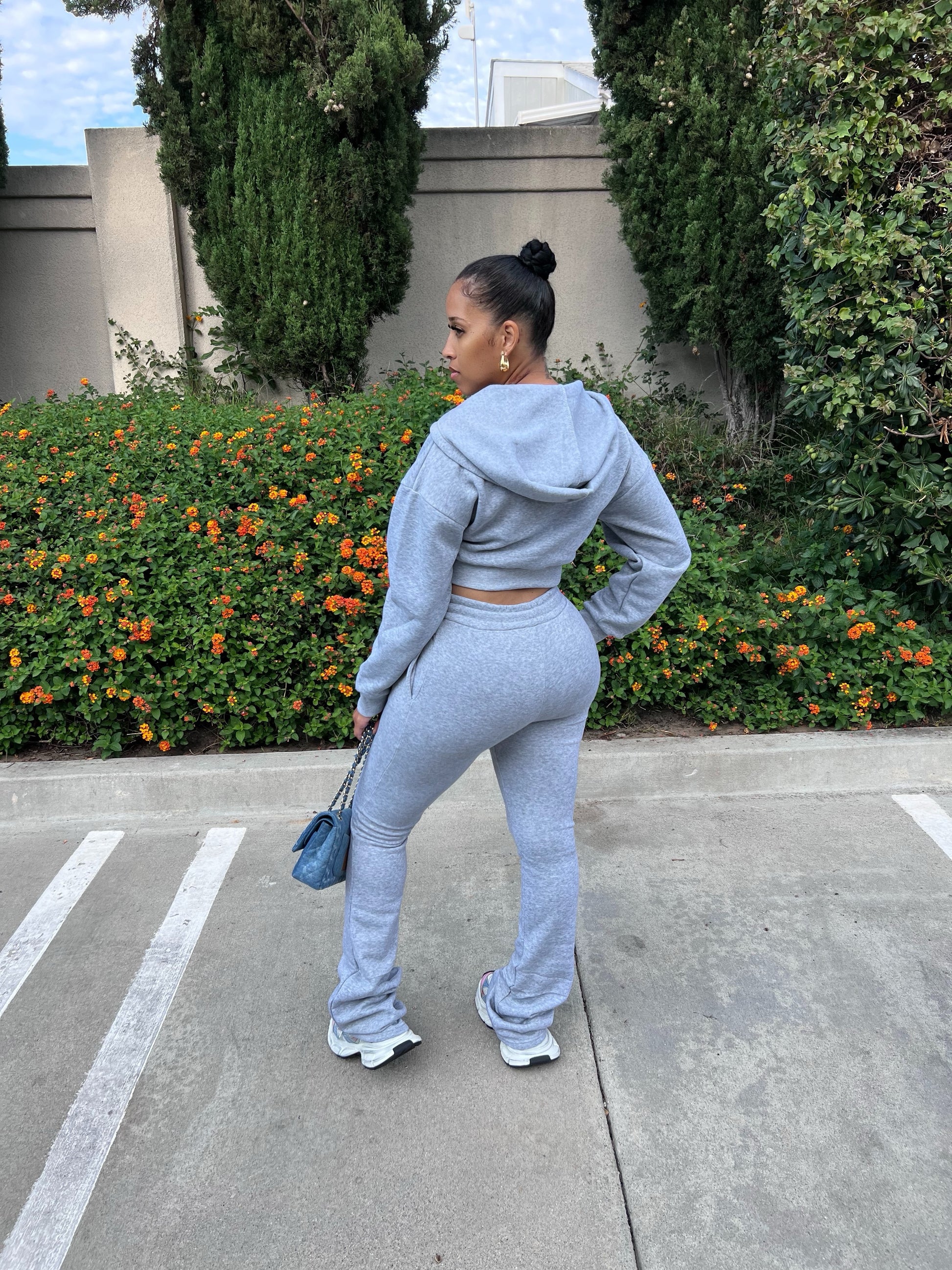 The Basic Extended Leg Zip Up Hoodie Set