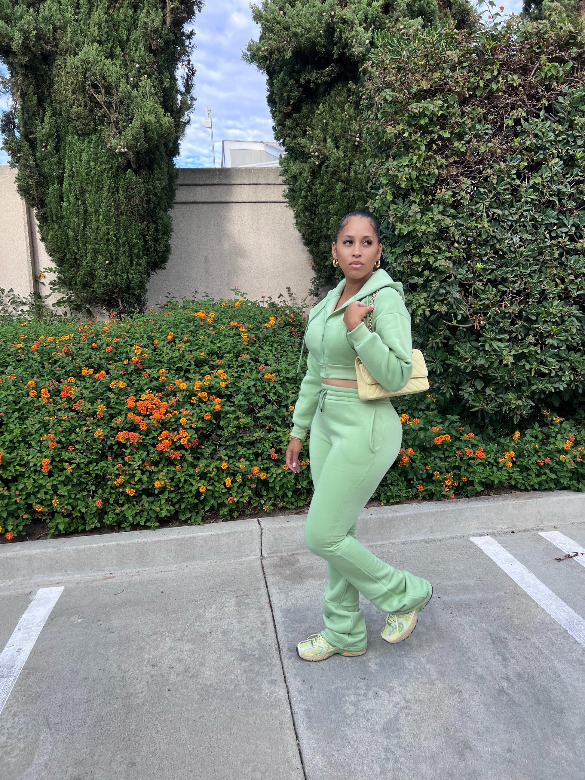 The Basic Extended Leg Zip Up Hoodie Set