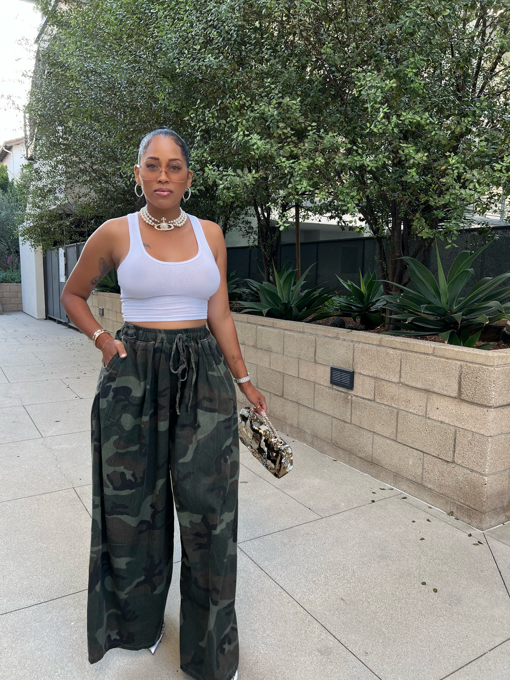 Camo Luv Wide Legged Trousers