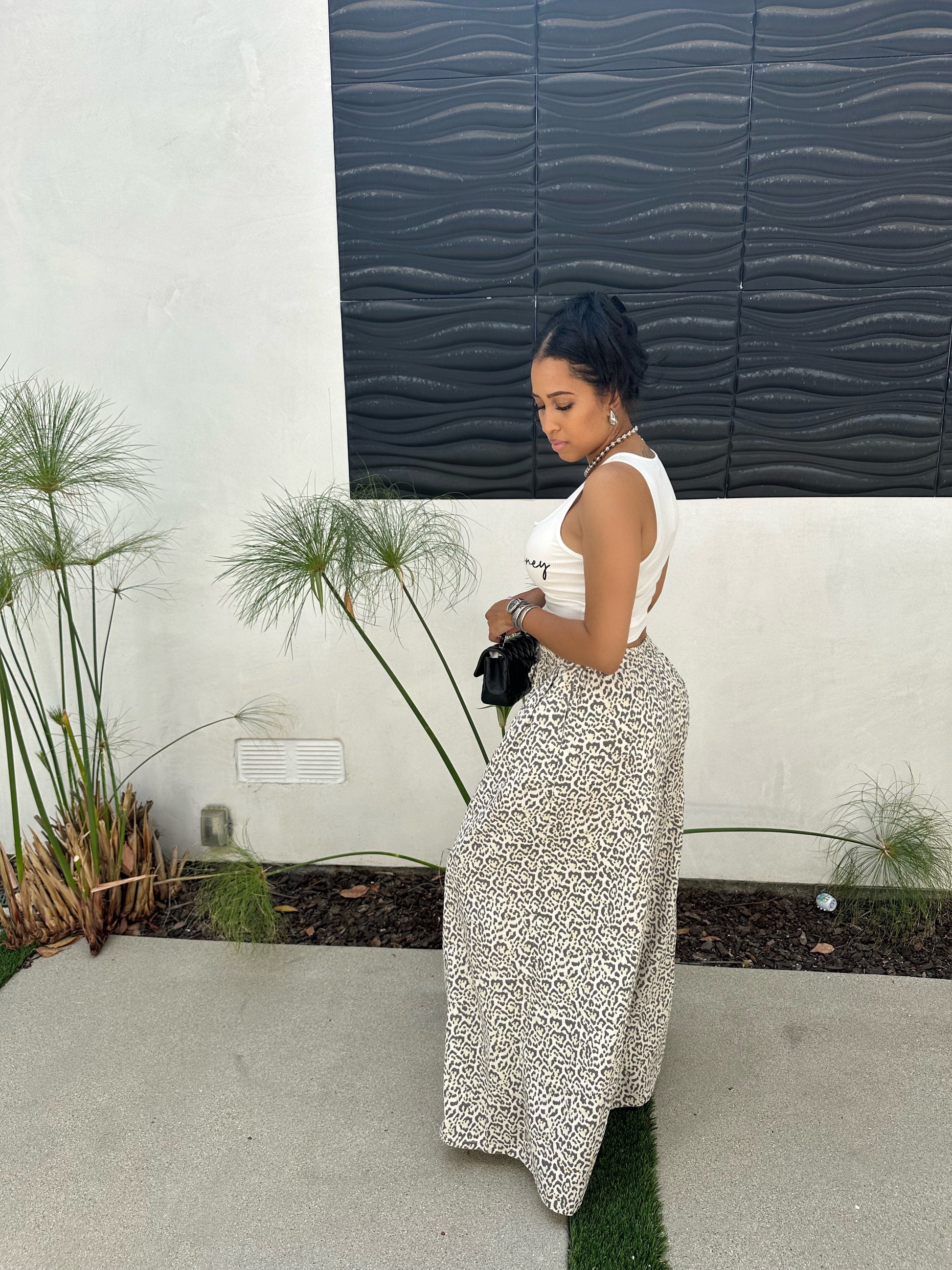 Leopard Tings Wide Leg Trousers