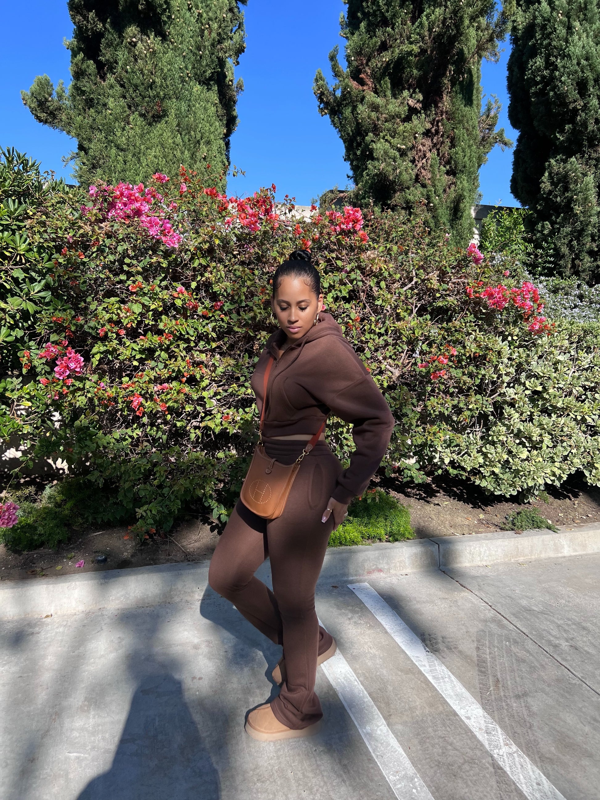 The Basic Extended Leg Zip Up Hoodie Set