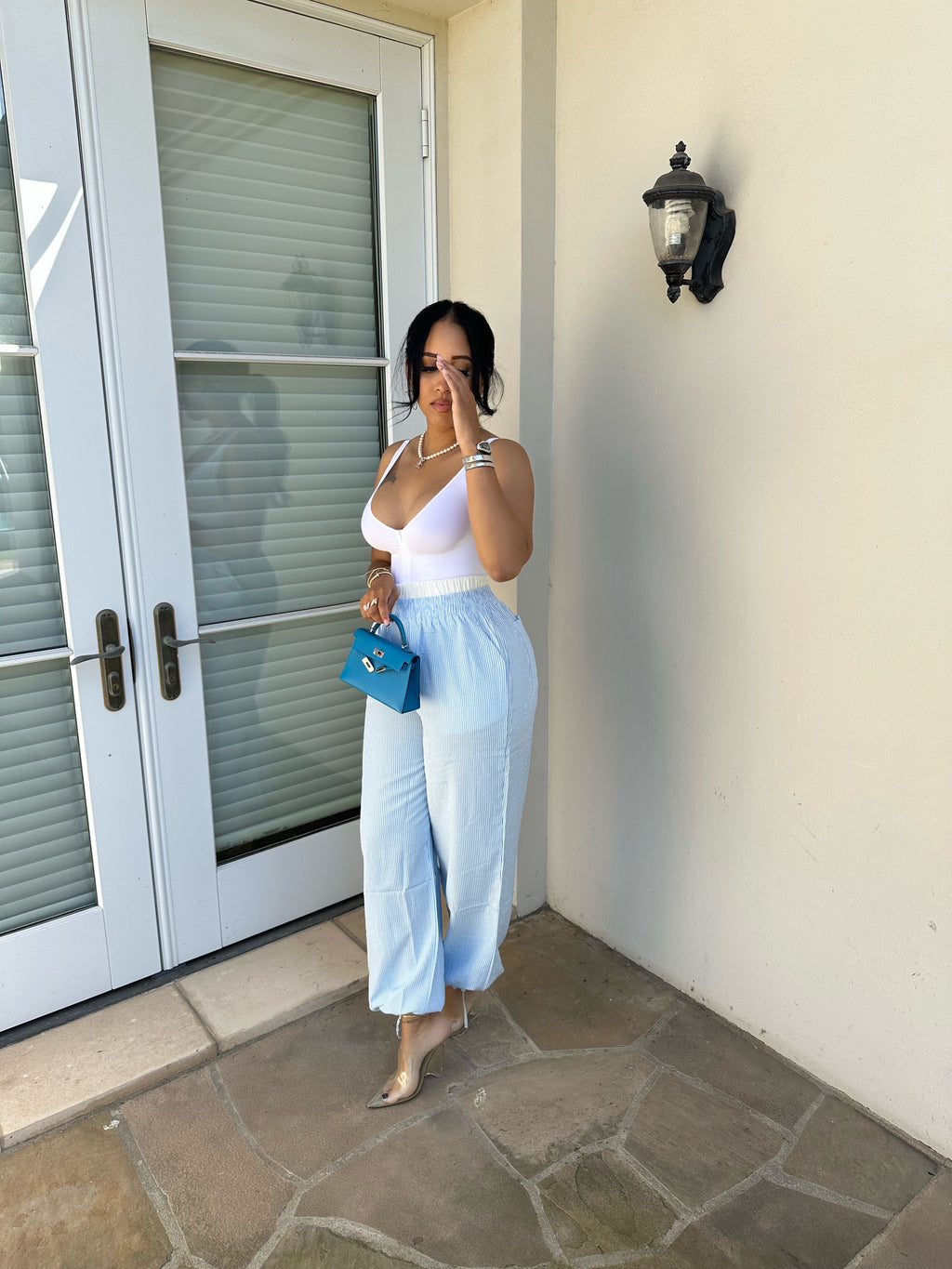 Bedtime Blues Striped Lightweight Jogger