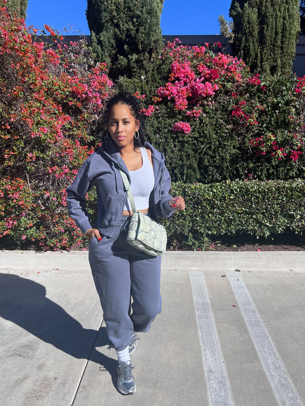 Vintage Blue Zip Up Jogger Set