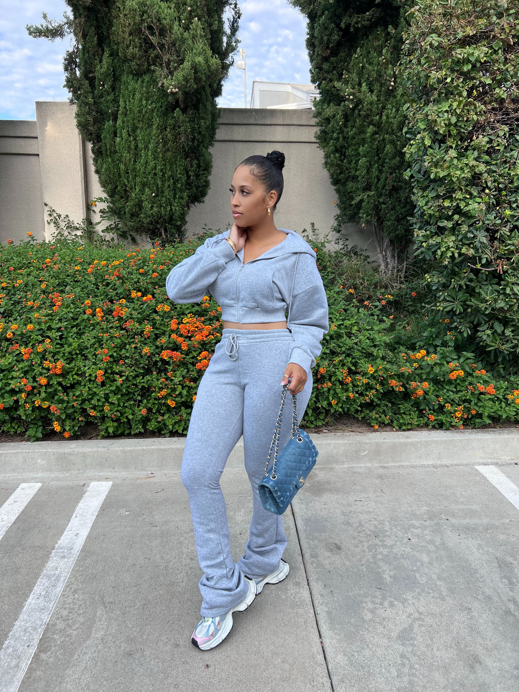 The Basic Extended Leg Zip Up Hoodie Set