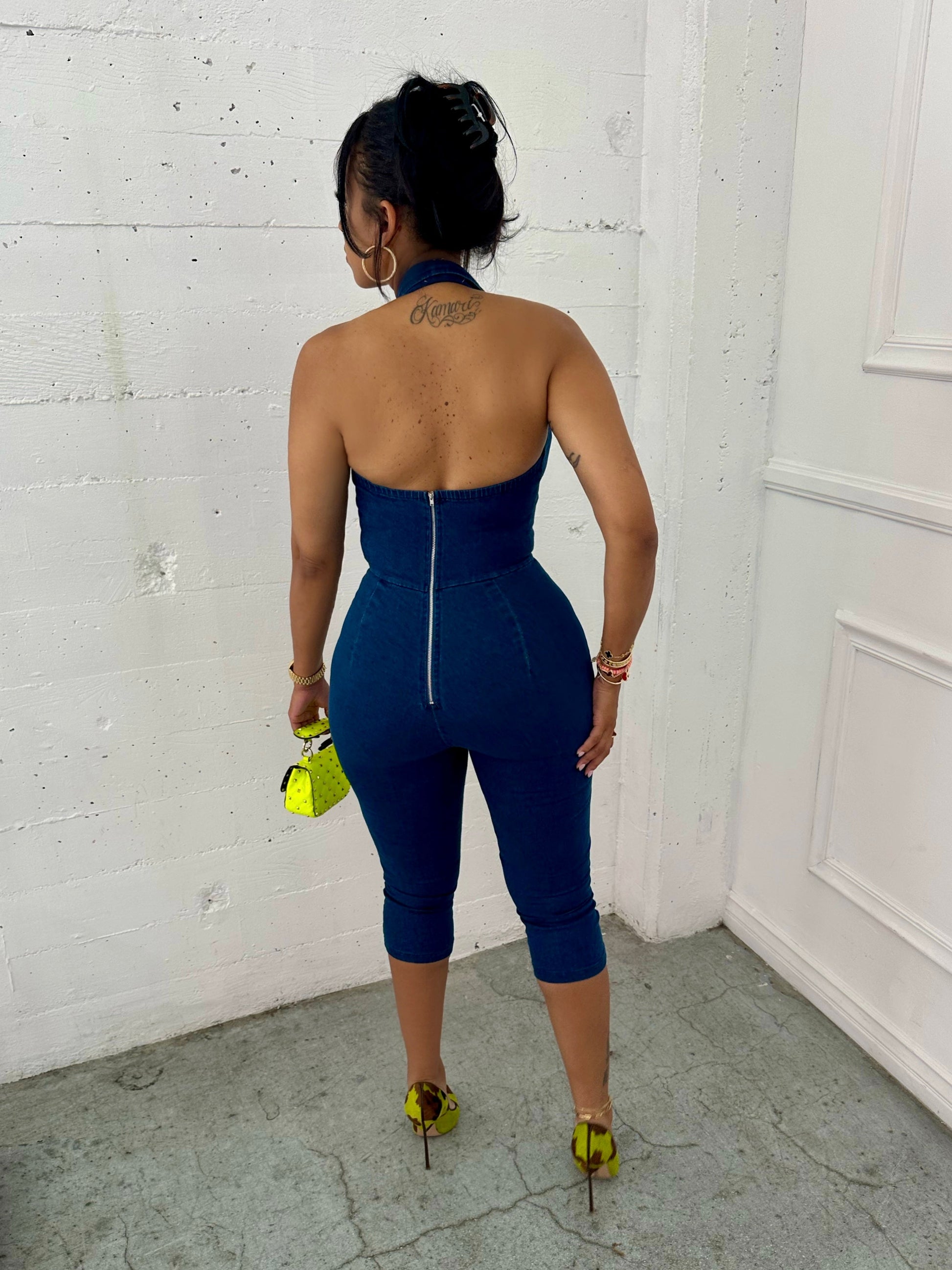 Ring The Alarm Denim Capri Jumper