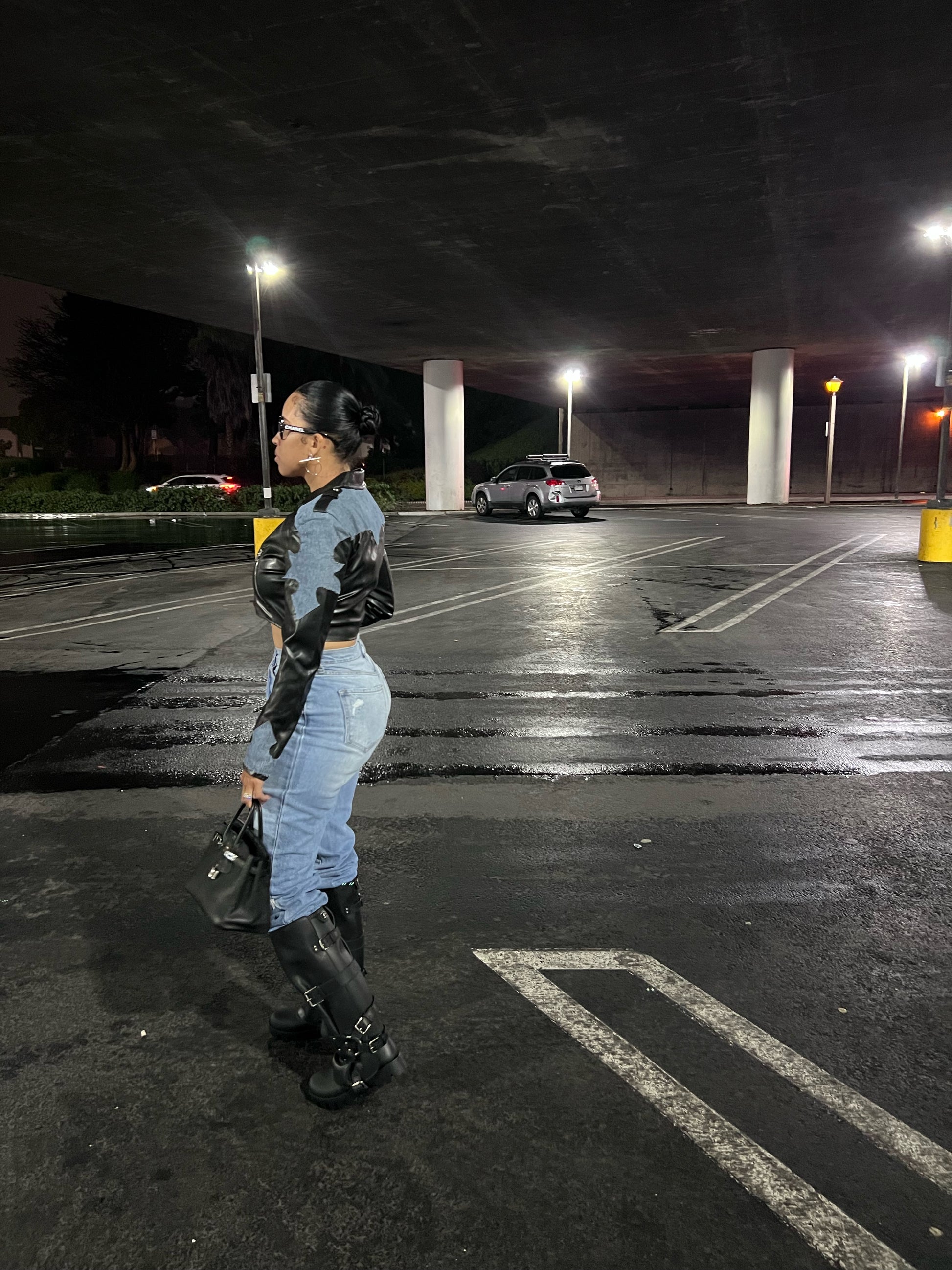 Harley Leather/Denim Moto Jacket