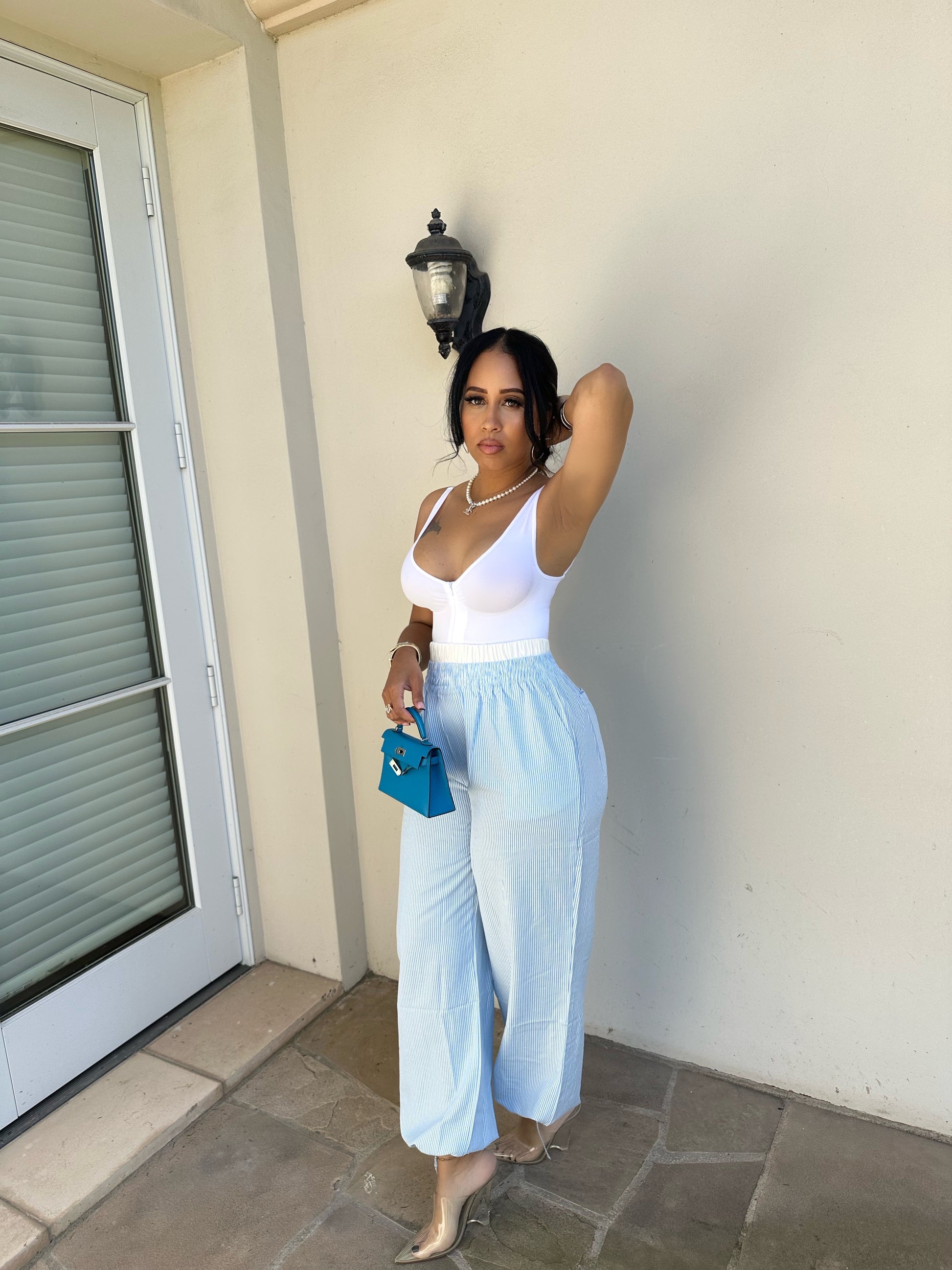 Bedtime Blues Striped Lightweight Jogger