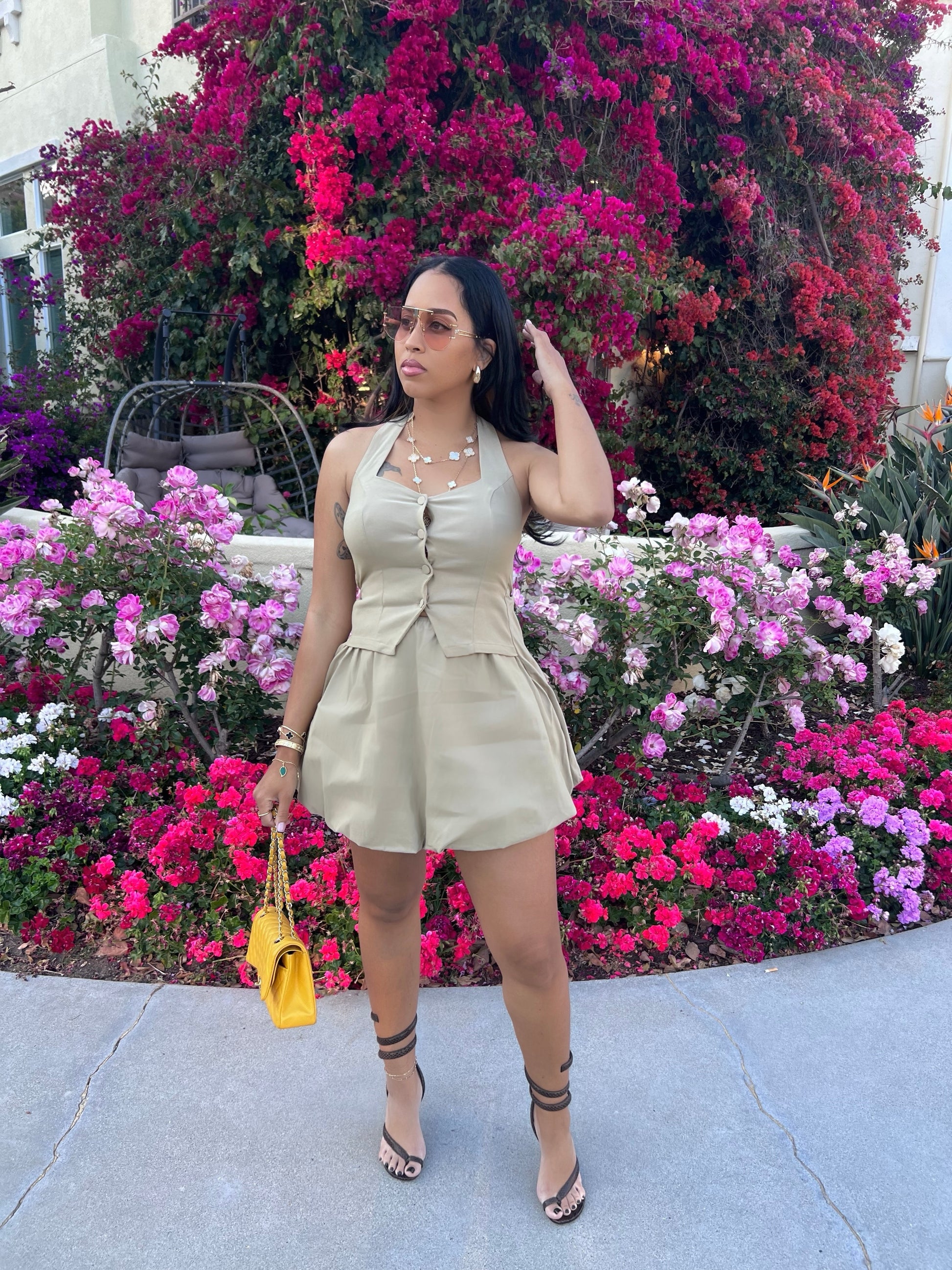 Dainty Lady One Piece Bubble Skirt Set