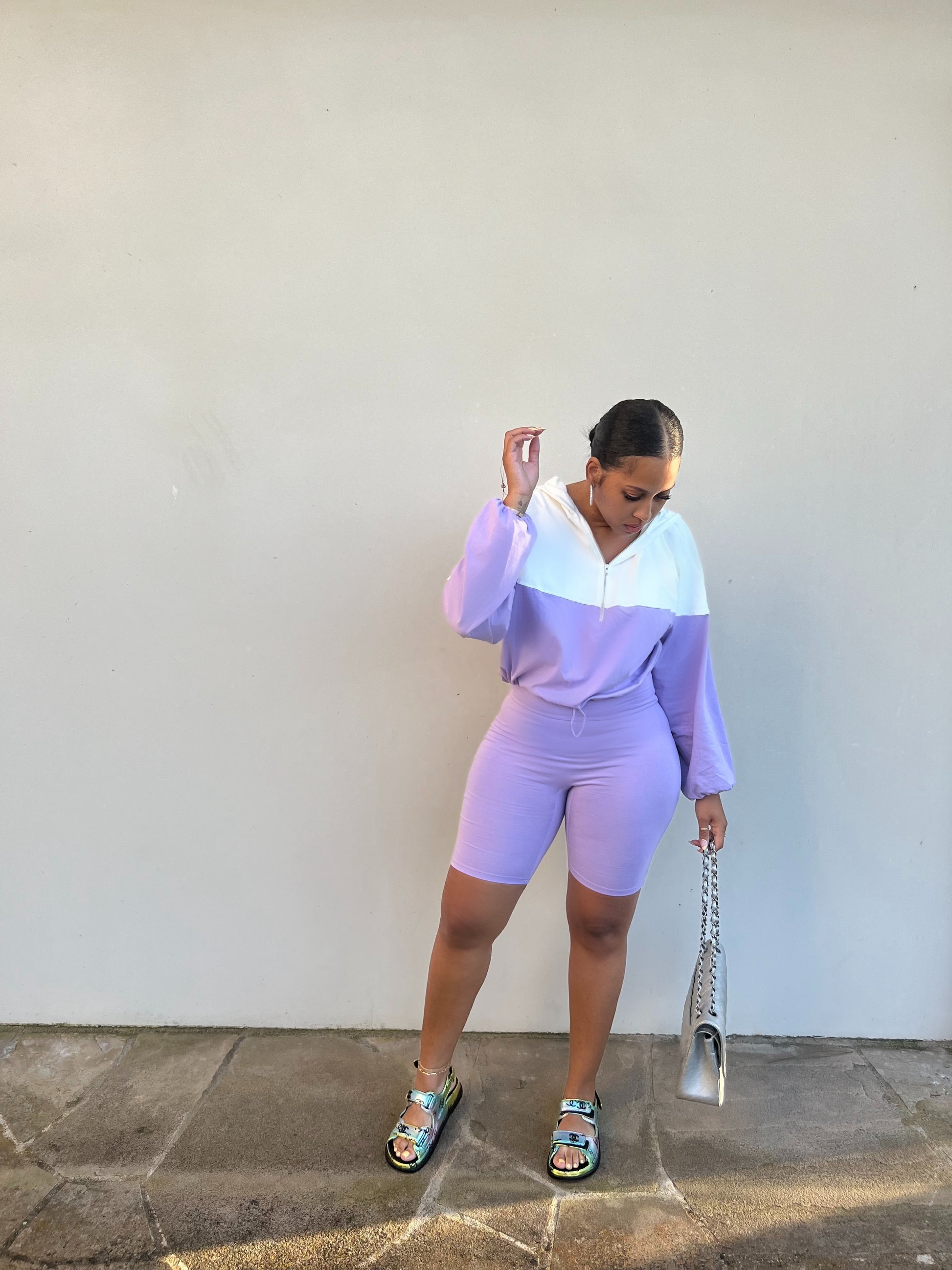 Set The Tone Hooded Short Set