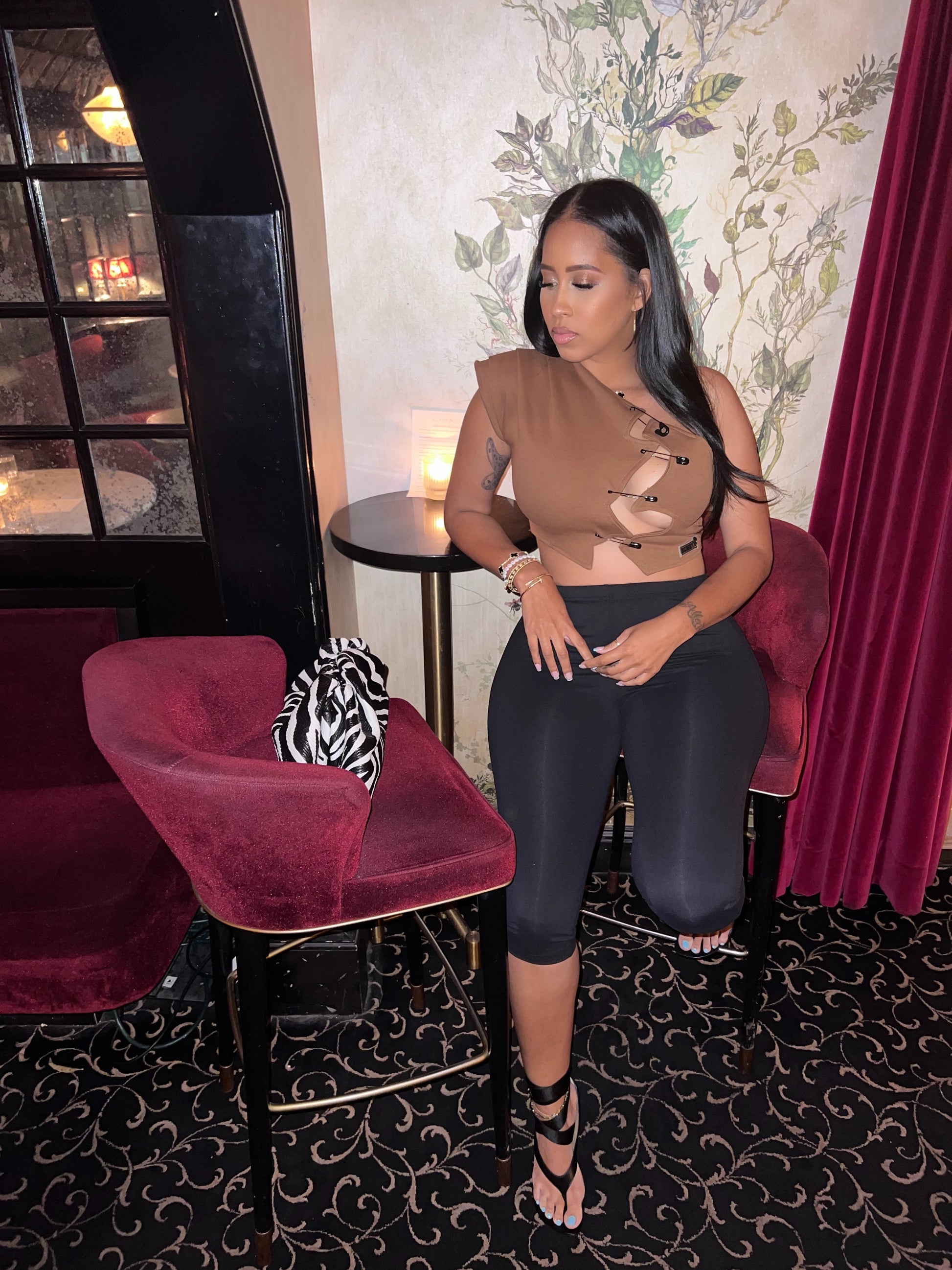 Pinned One Shoulder Crop