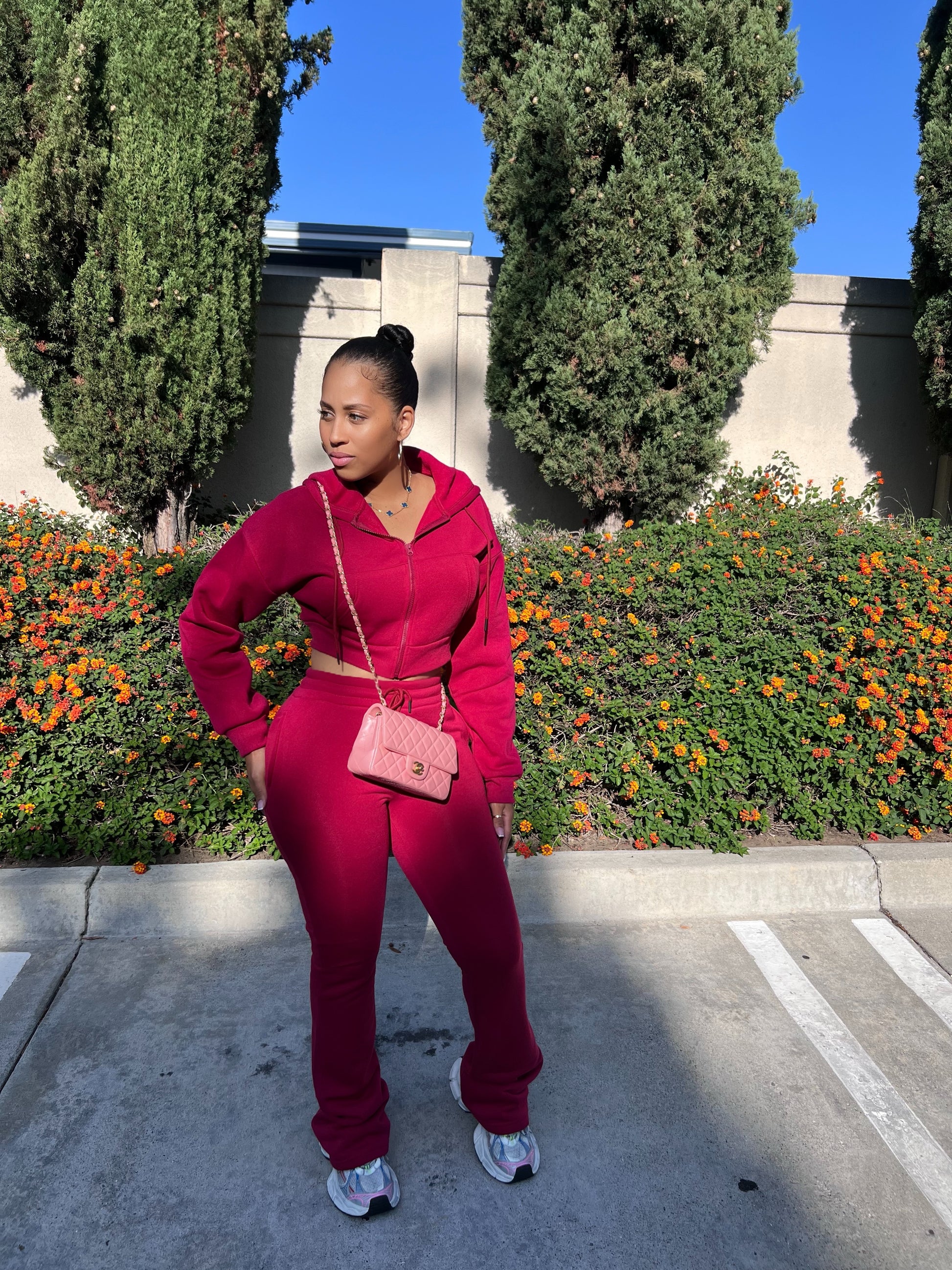 The Basic Extended Leg Zip Up Hoodie Set