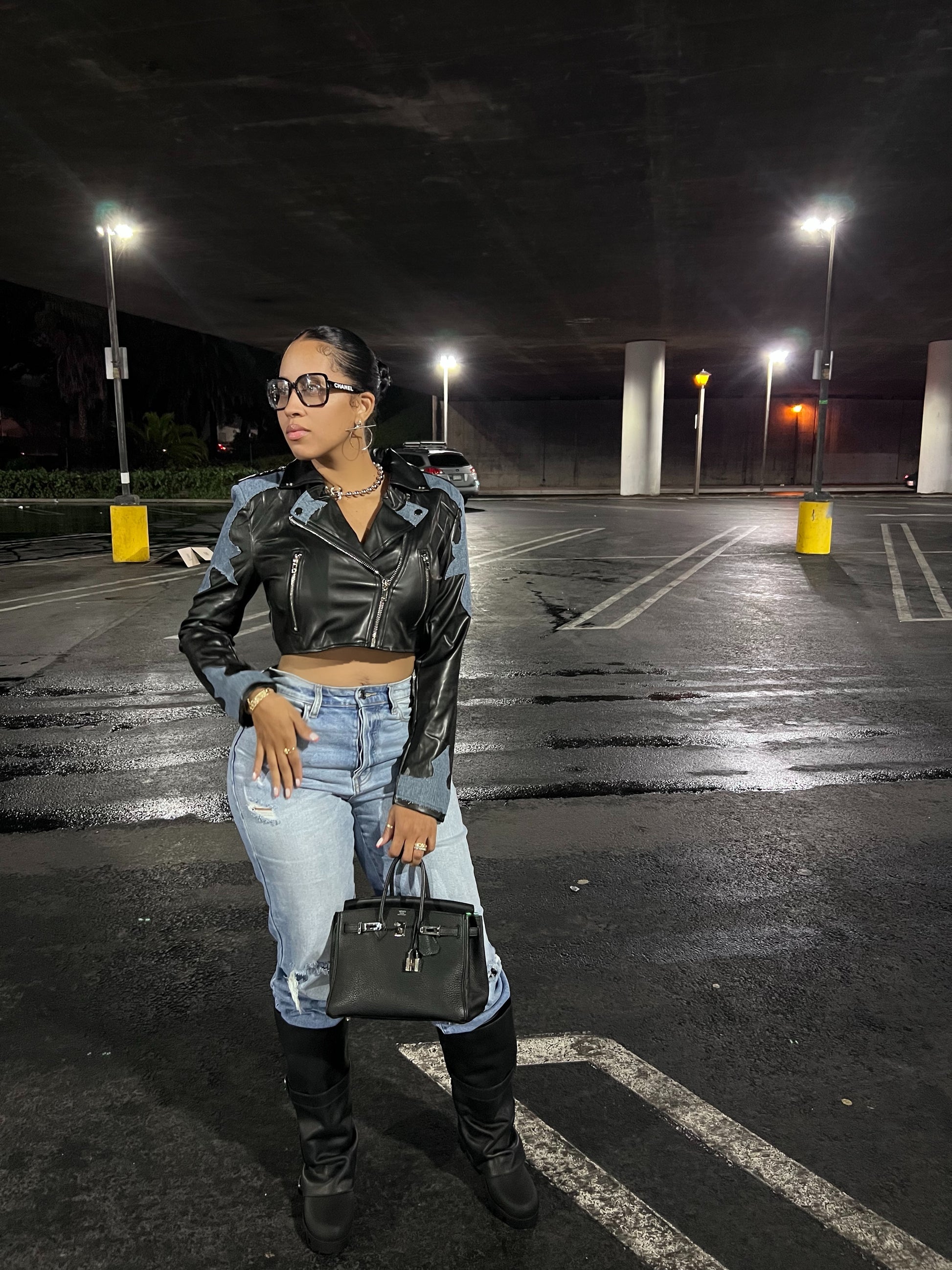 Harley Leather/Denim Moto Jacket