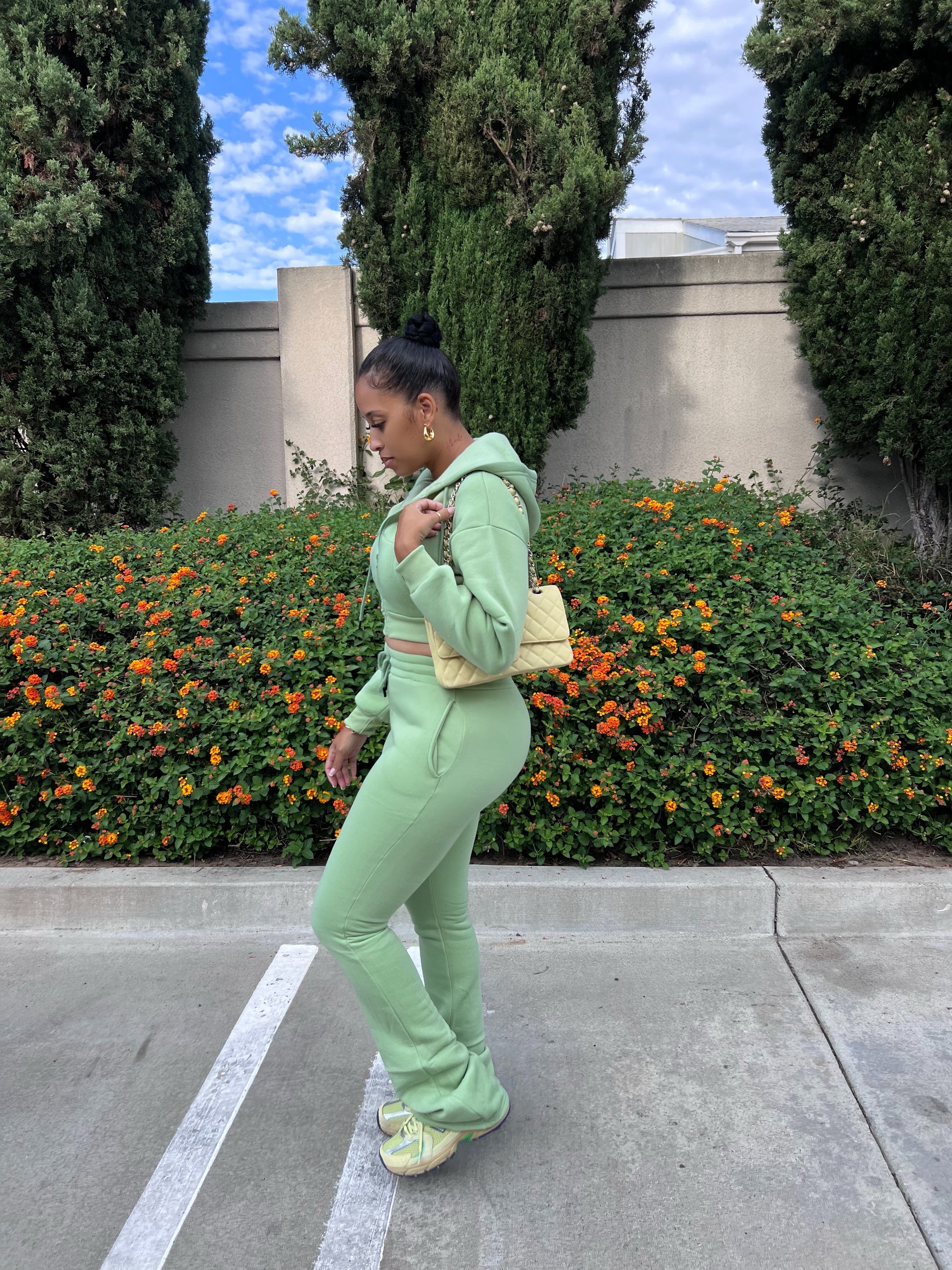 The Basic Extended Leg Zip Up Hoodie Set