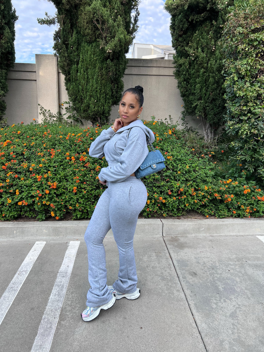 The Basic Extended Leg Zip Up Hoodie Set