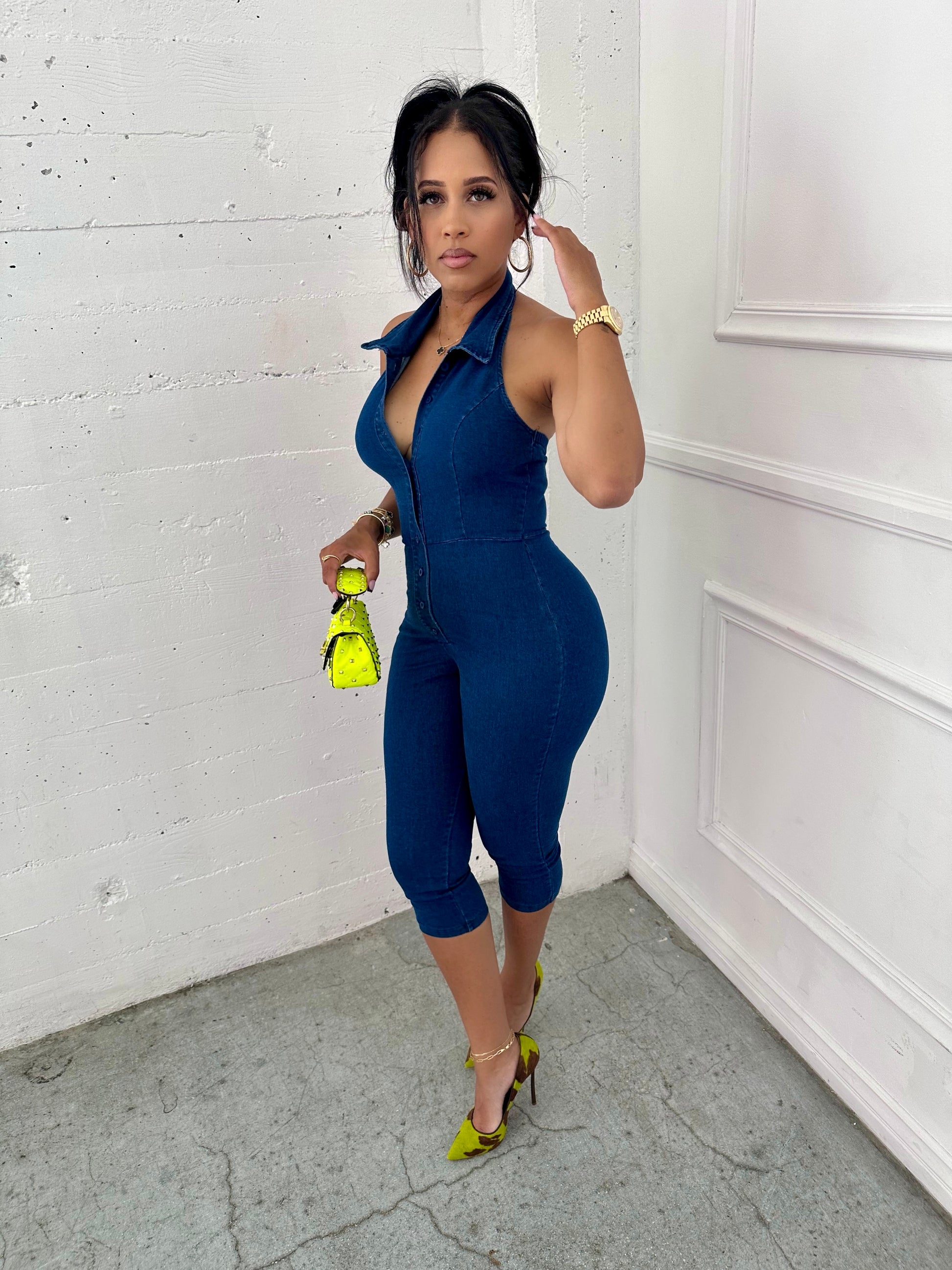 Ring The Alarm Denim Capri Jumper