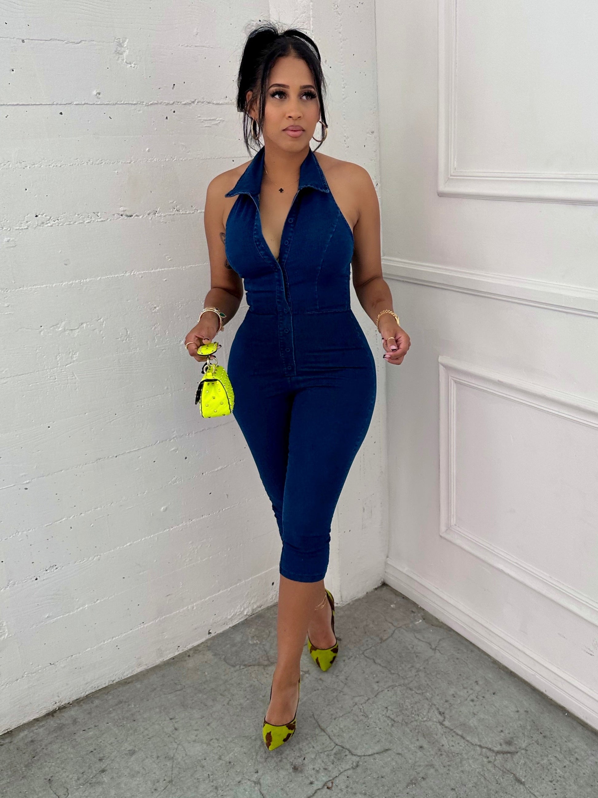 Ring The Alarm Denim Capri Jumper