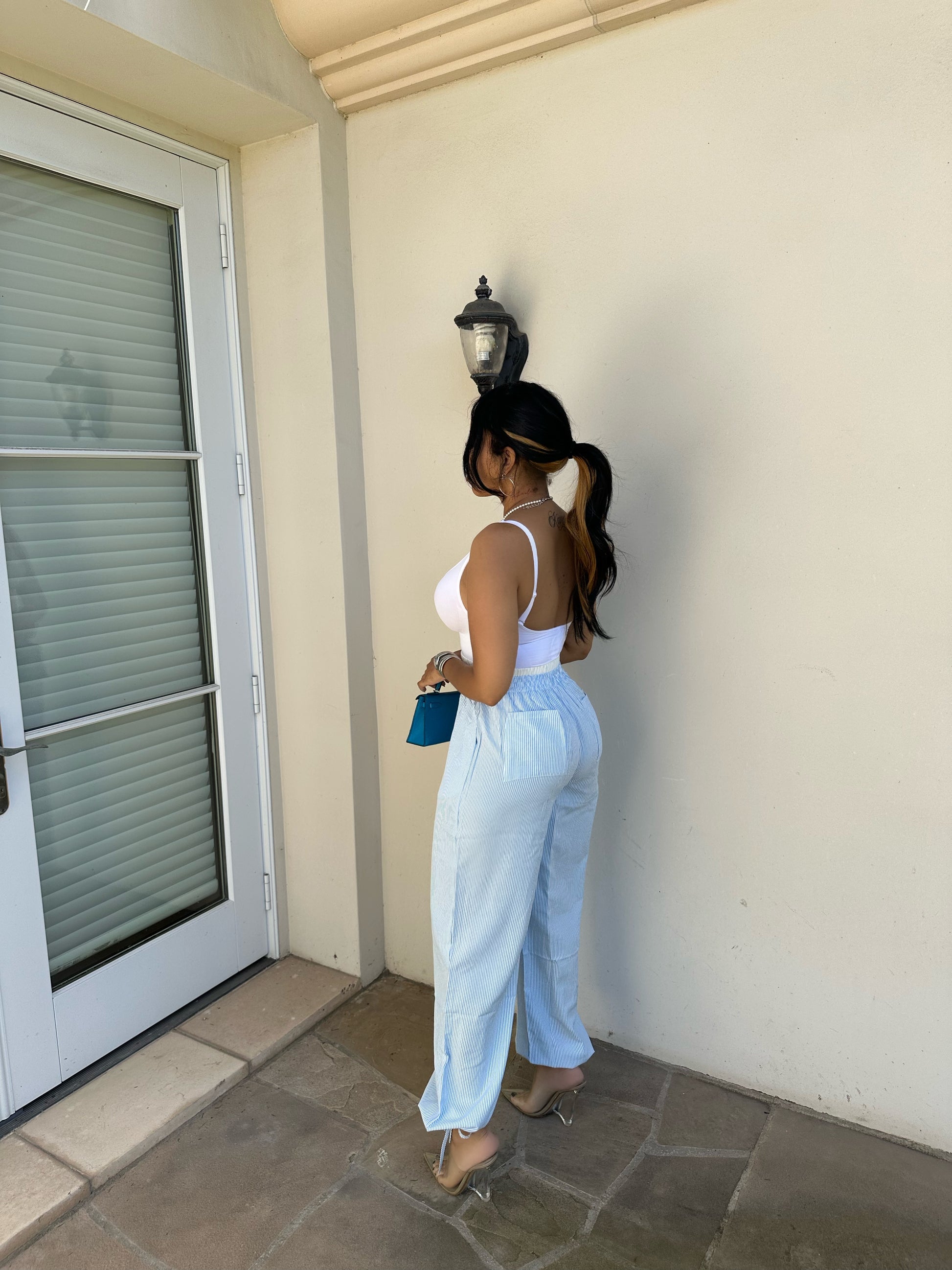 Bedtime Blues Striped Lightweight Jogger