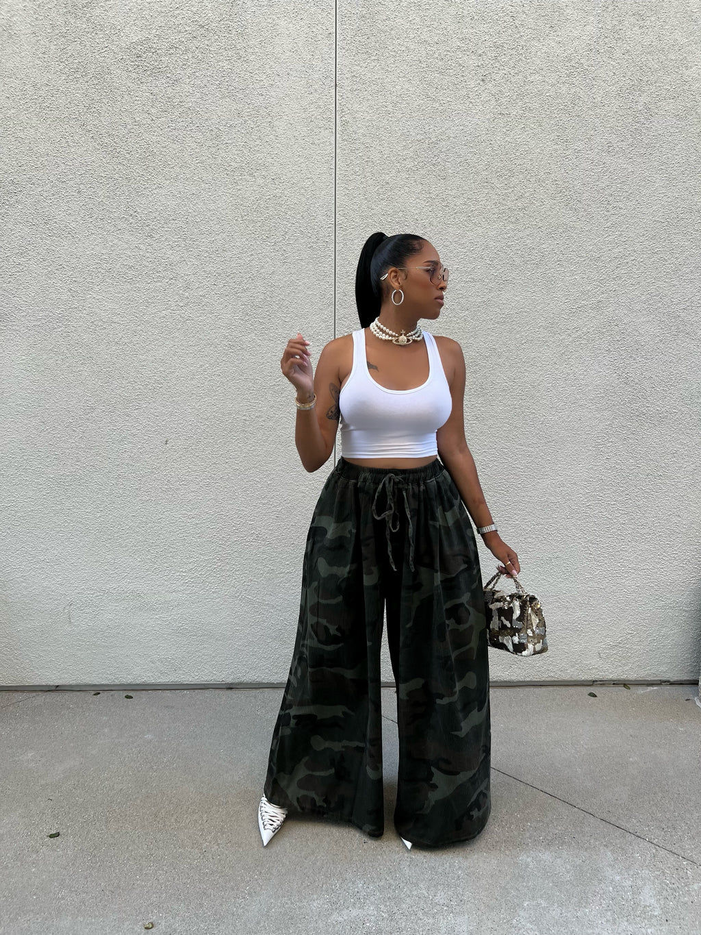 Camo Luv Wide Legged Trousers
