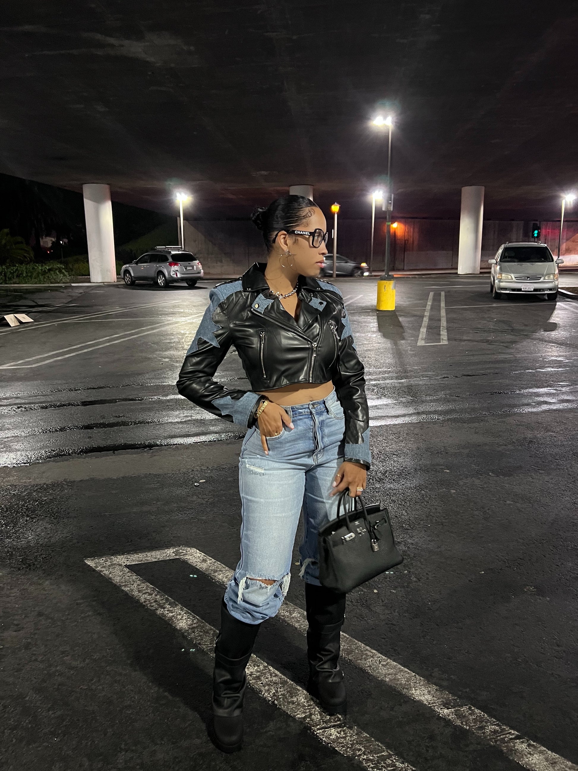 Harley Leather/Denim Moto Jacket