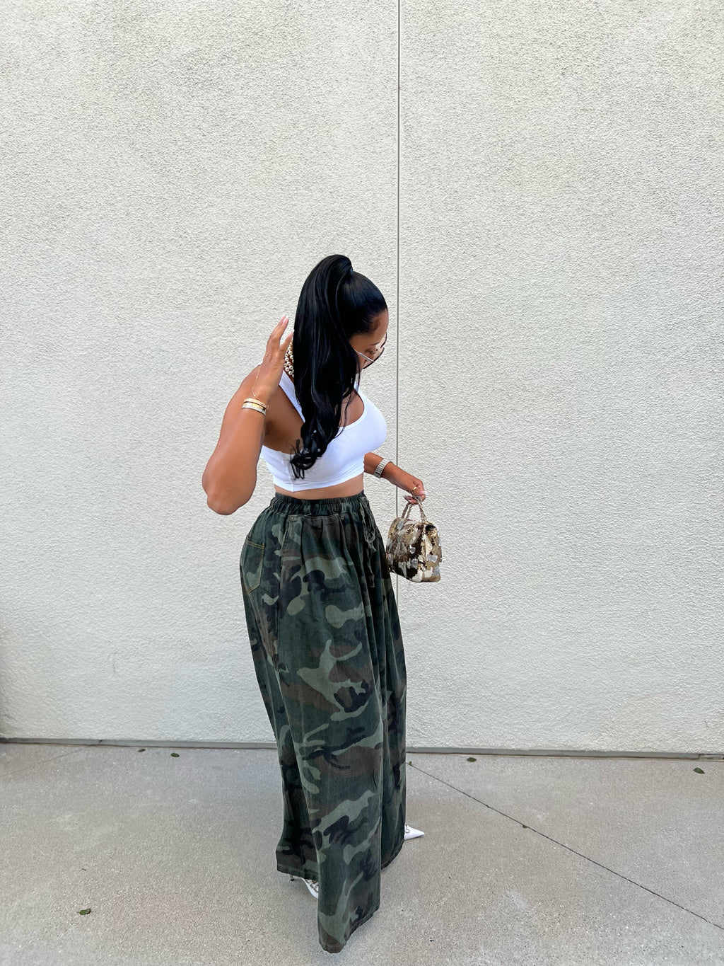 Camo Luv Wide Legged Trousers