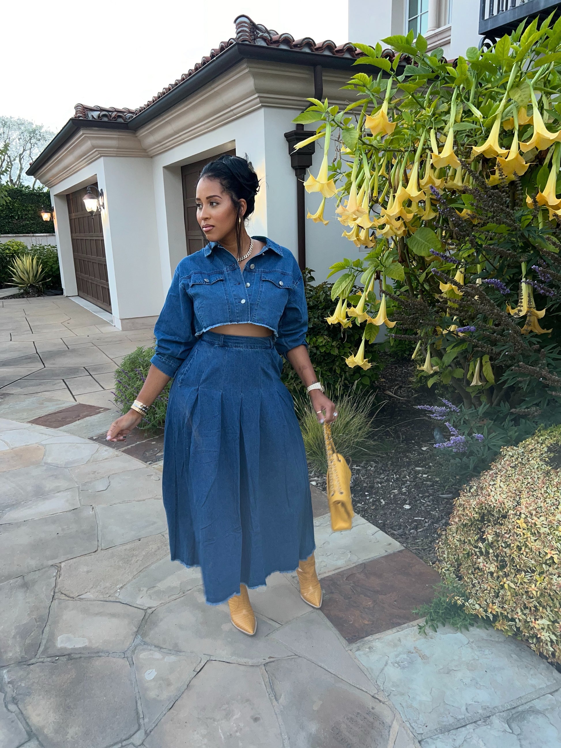 Most Wanted Denim Skirt Set