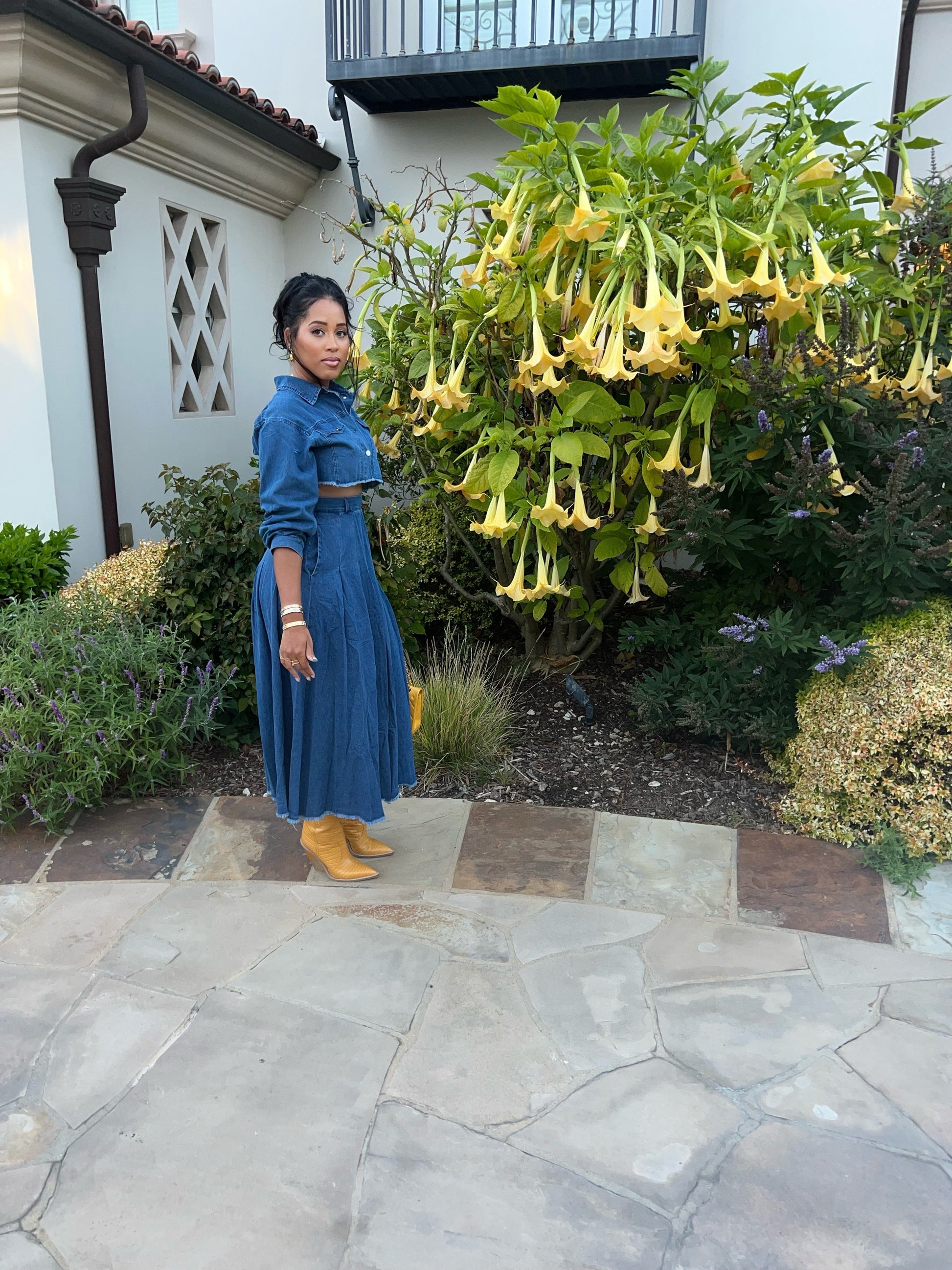 Most Wanted Denim Skirt Set