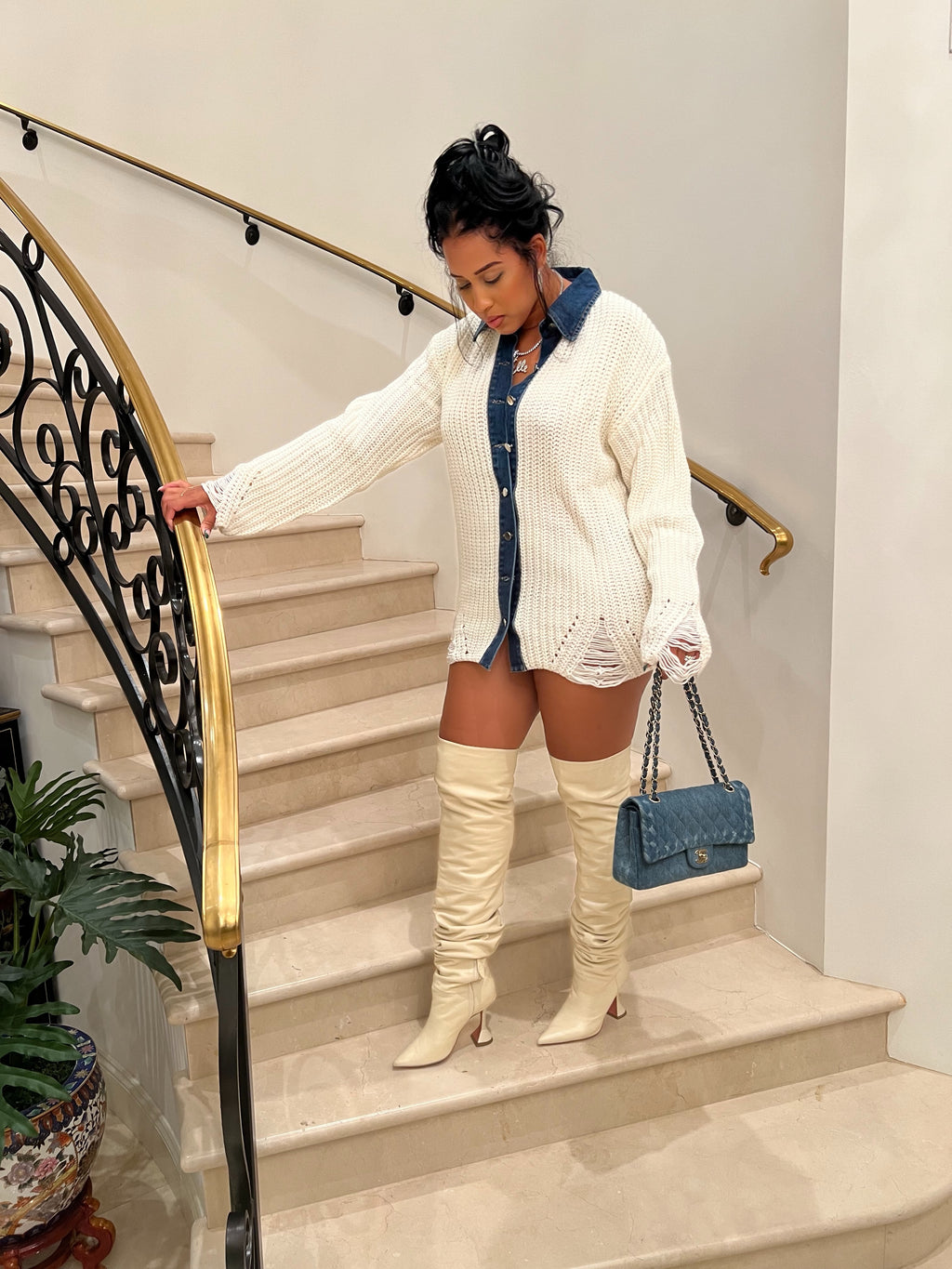 Creme de la Creme Knit Sweater Dress