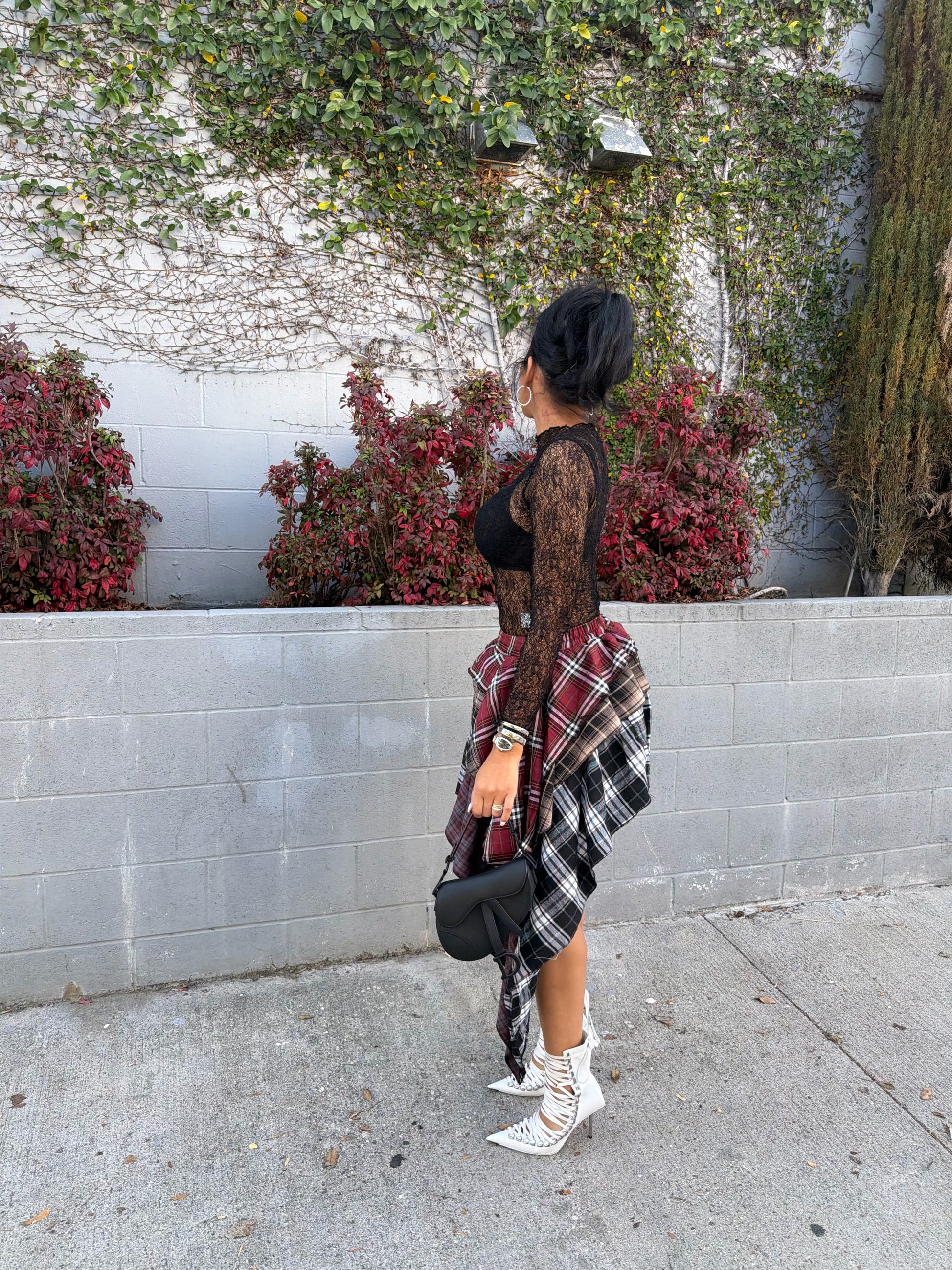 Plaid Twist Skirt
