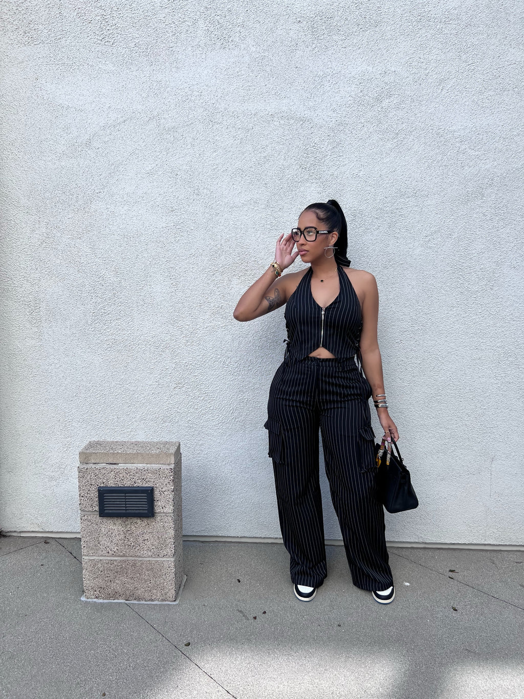 Big Business Pinstripe Pant Set