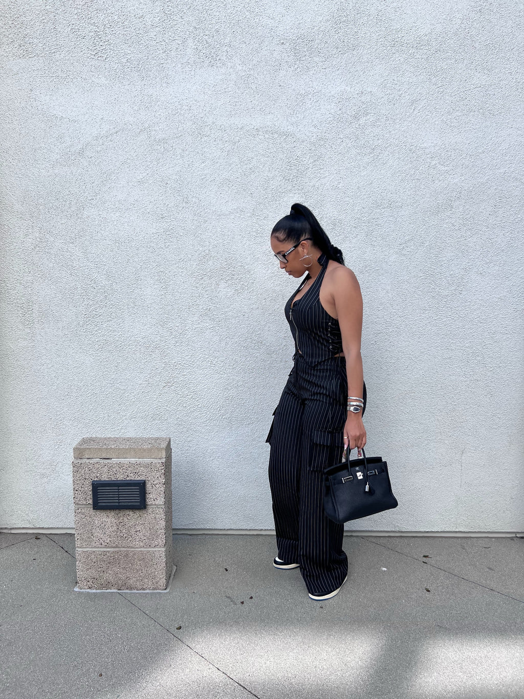 Big Business Pinstripe Pant Set