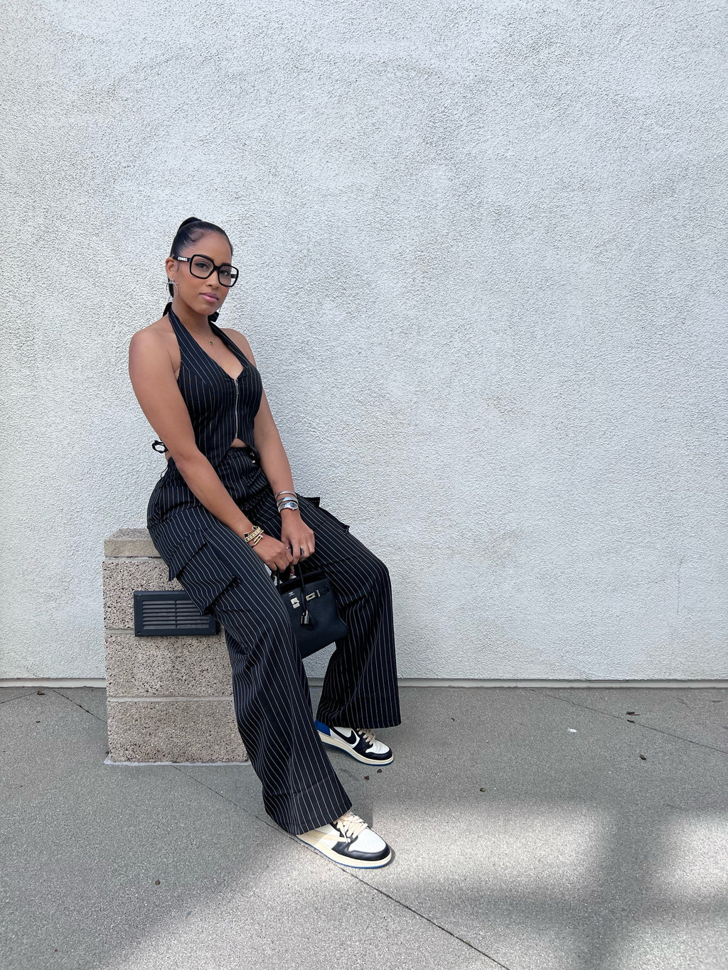 Big Business Pinstripe Pant Set