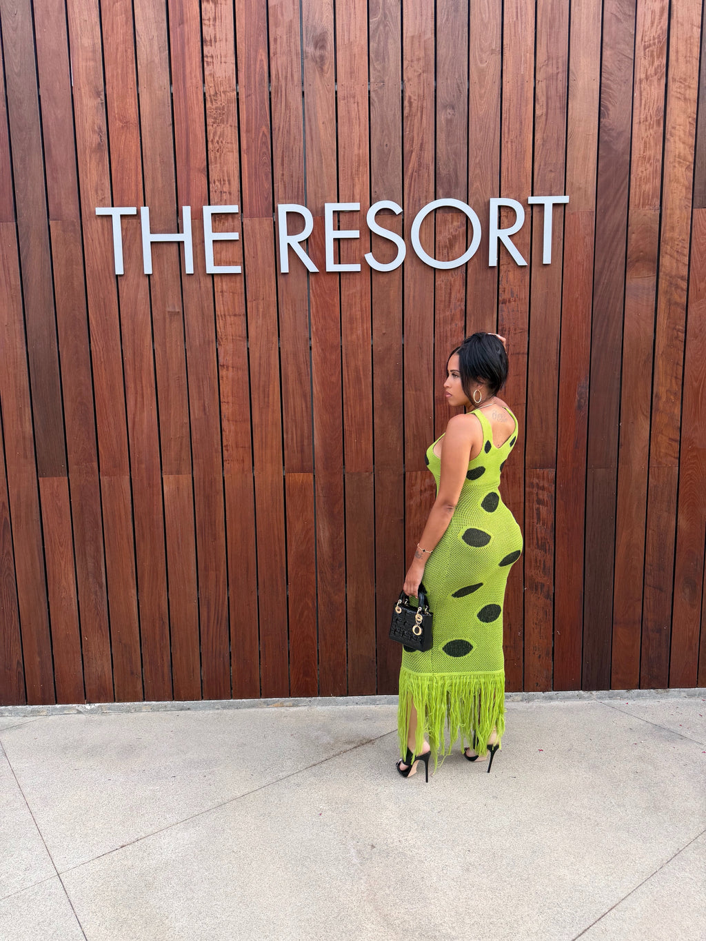 To The Islands Knit Fringe Dress