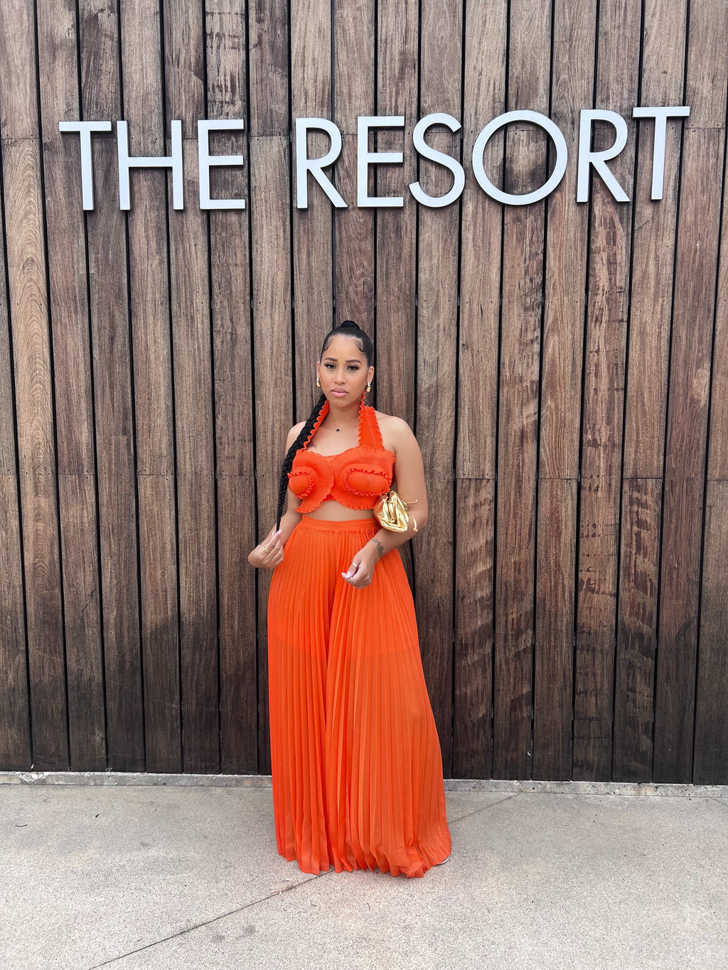 To The Islands Pleated Set