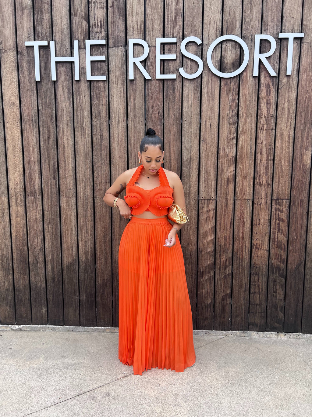 To The Islands Pleated Set