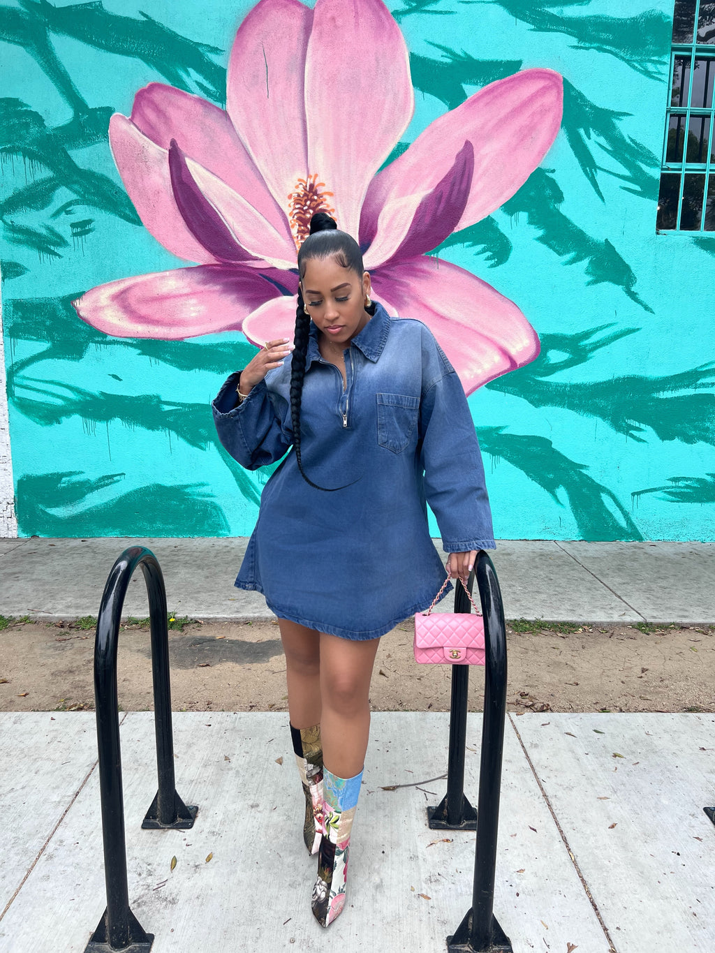 People's Choice Oversized Denim Shirtdress