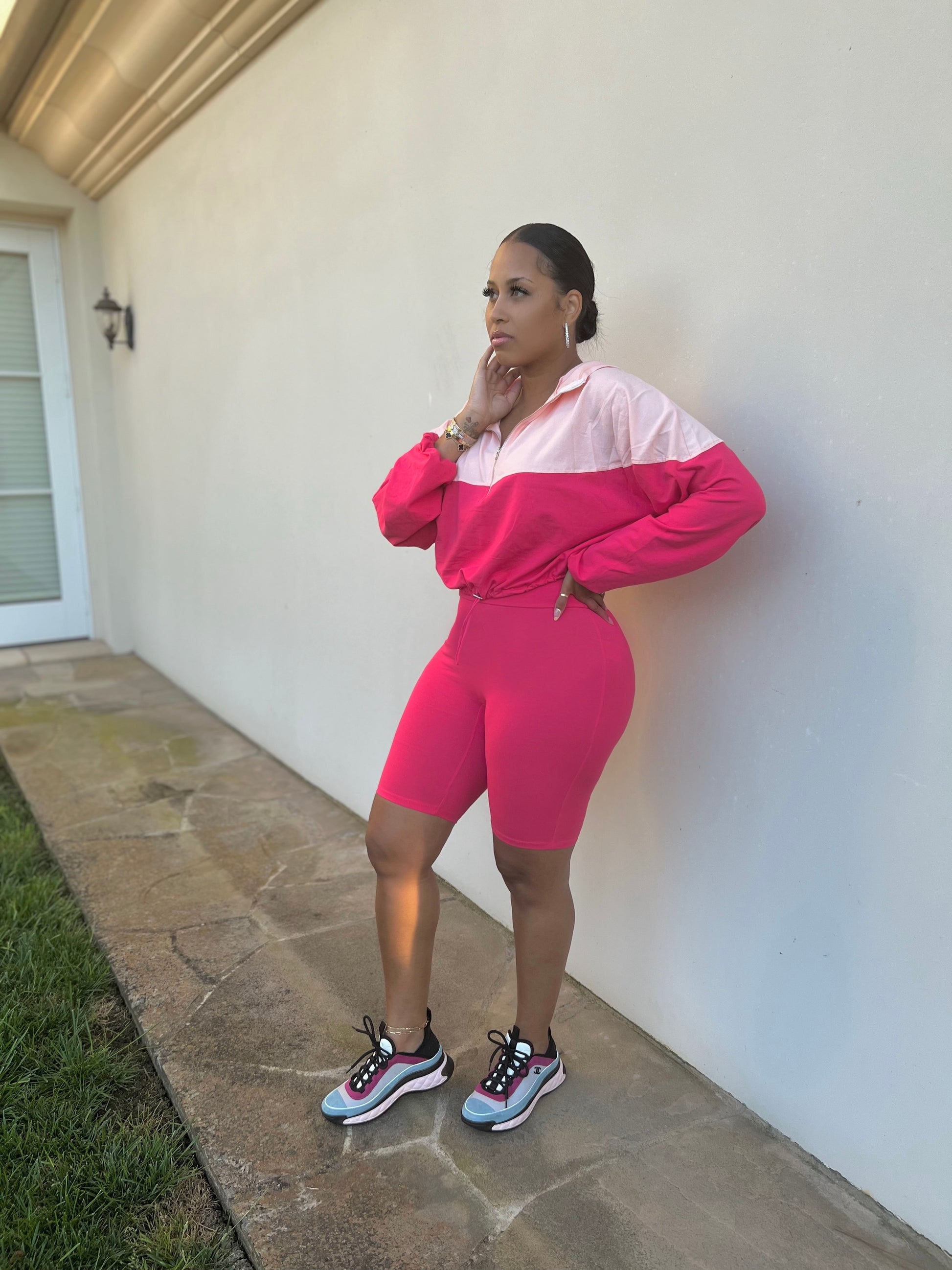 Set The Tone Hooded Short Set