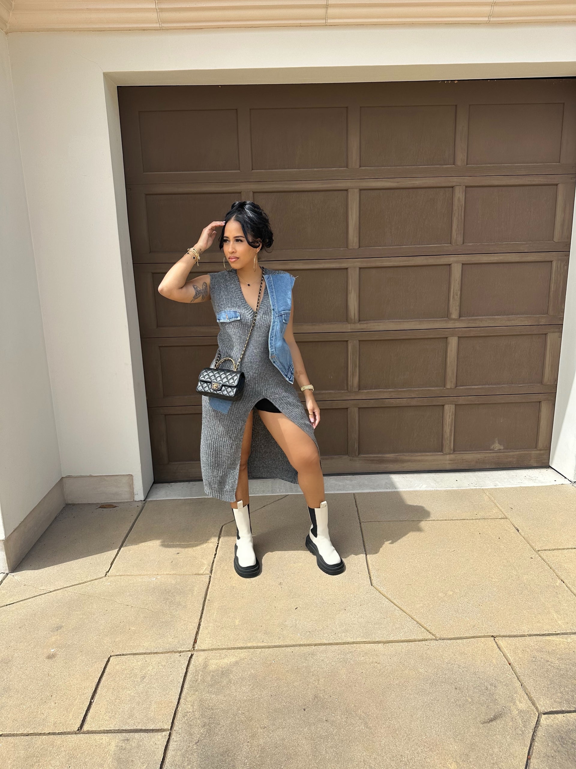 Half N' Half Sweater + Denim Dress – K. Elle LA