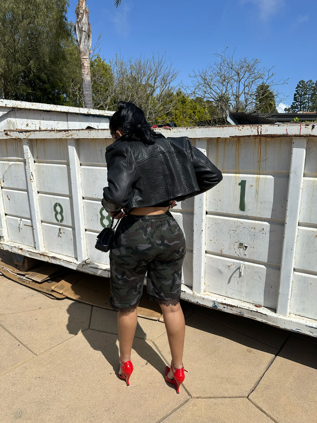 Lady Soldier Camo + Lace Oversized Boy Short