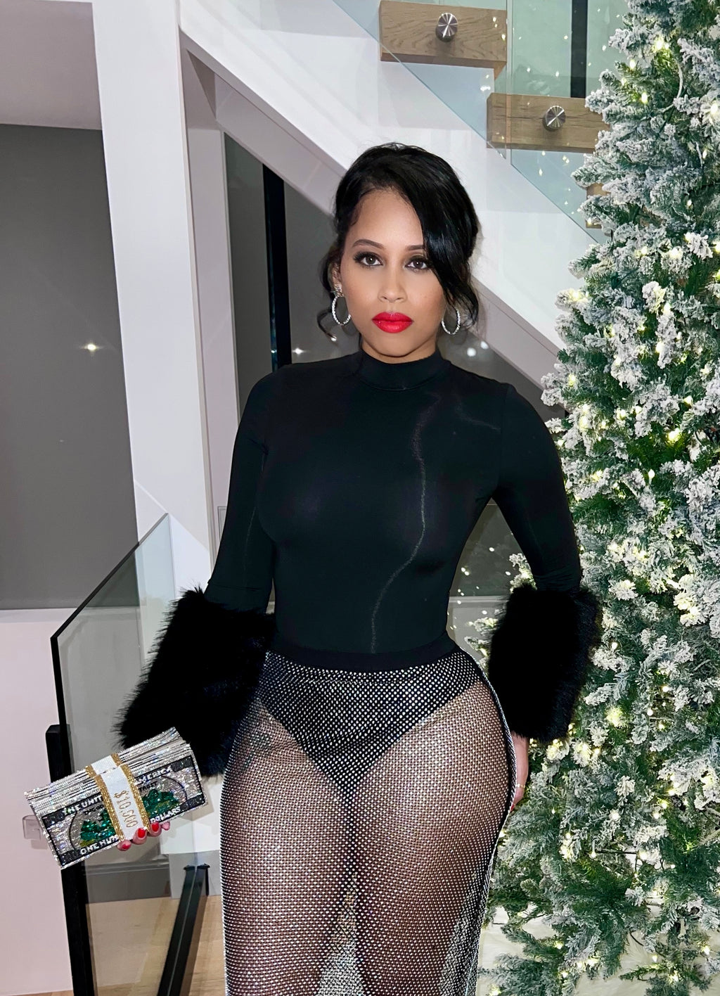 Fancy Faux Mink Bodysuit