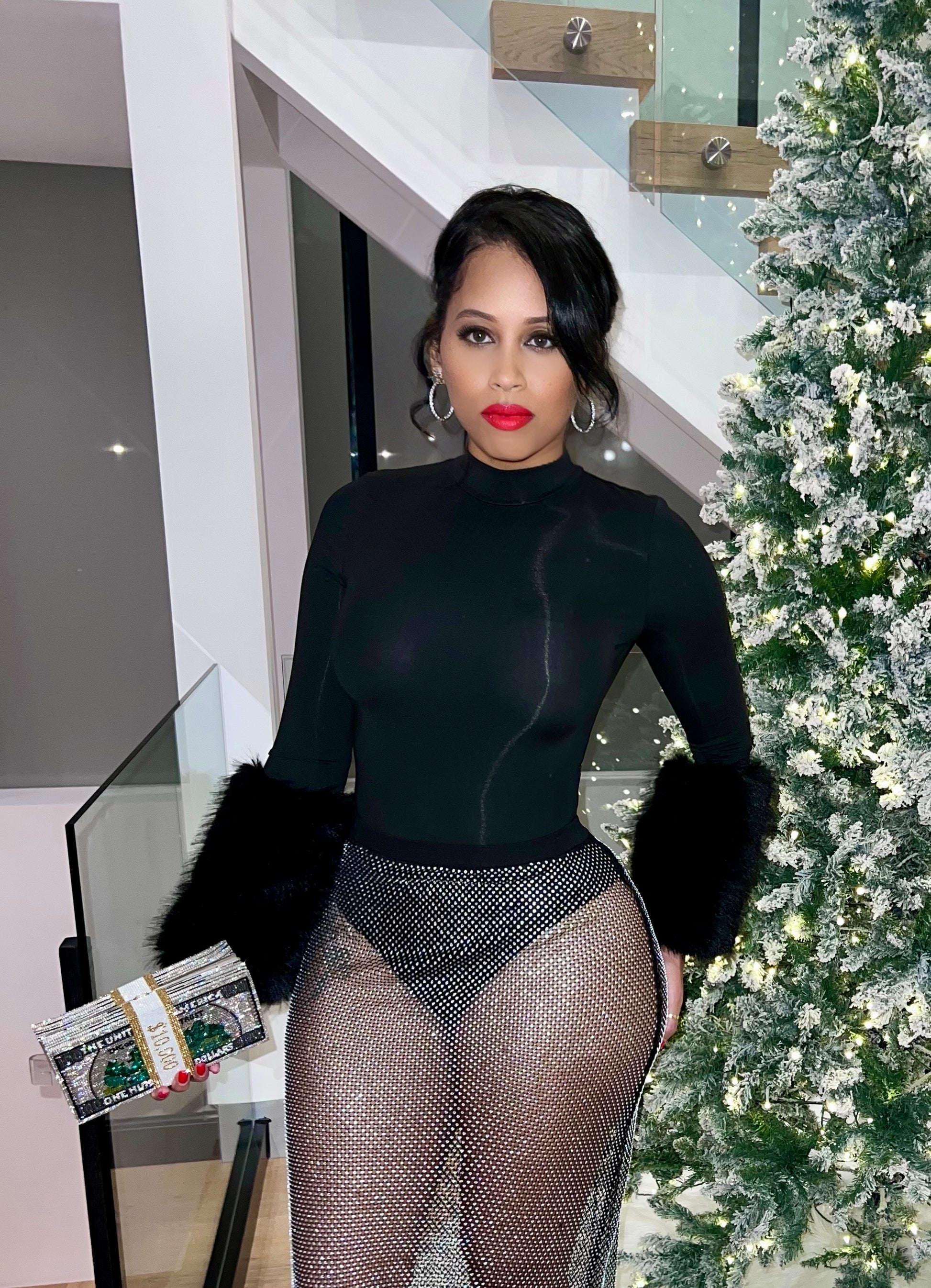 Fancy Faux Mink Bodysuit