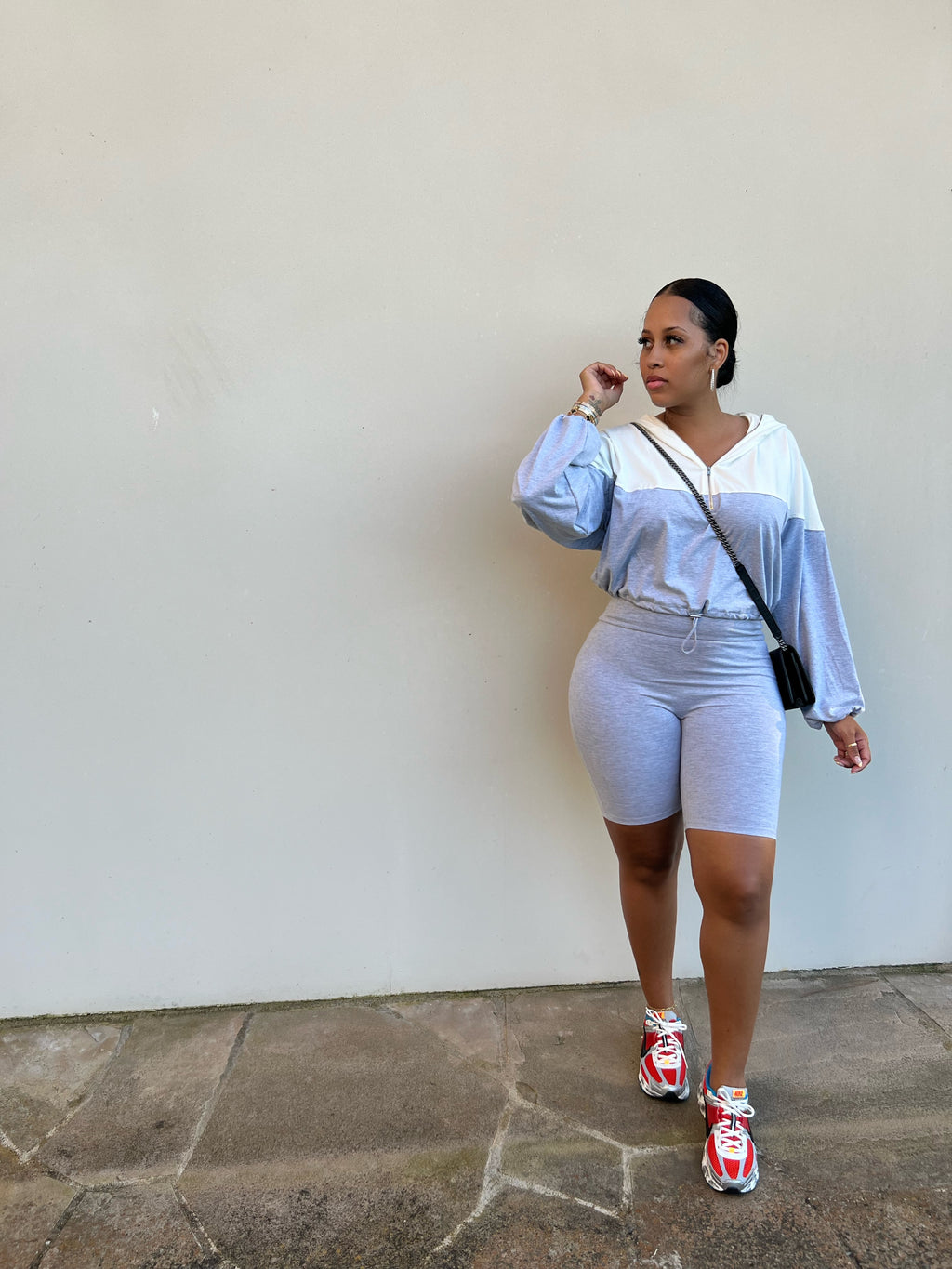 Set The Tone Hooded Short Set