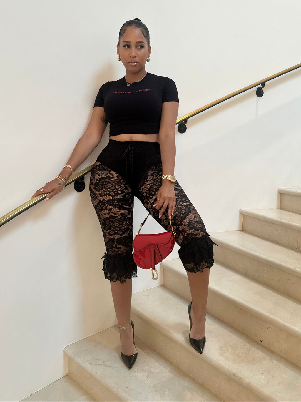 Provocateur Lace Up Capris