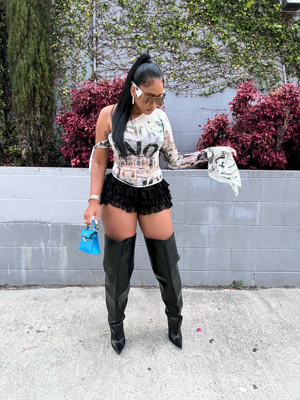 Laced Her Brief Shorts