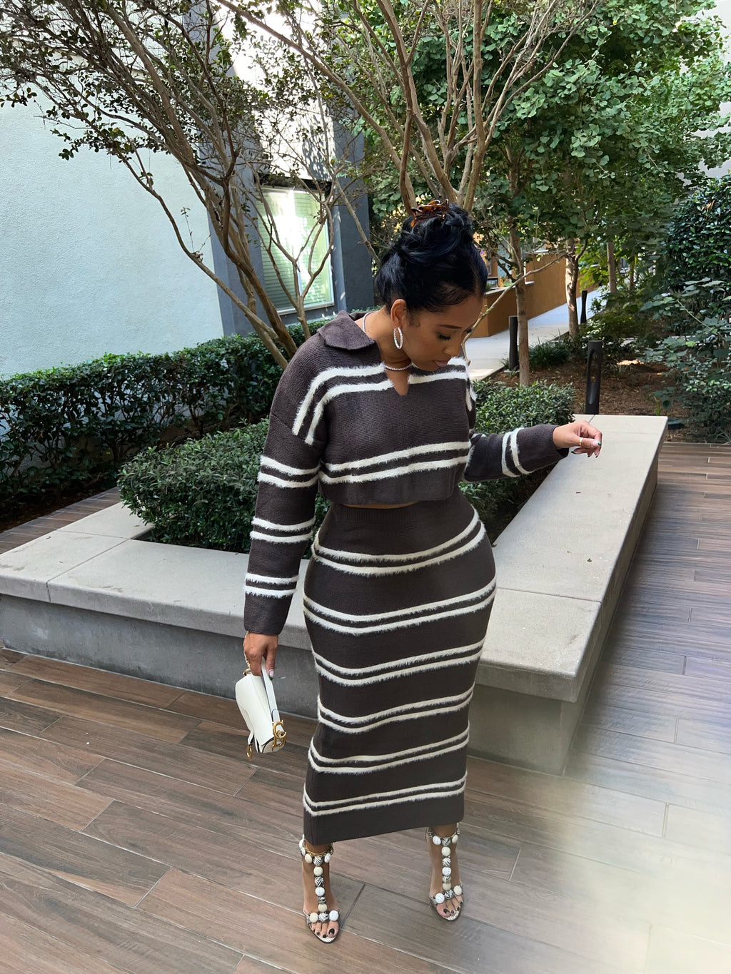 Espresso Sweater Skirt Set