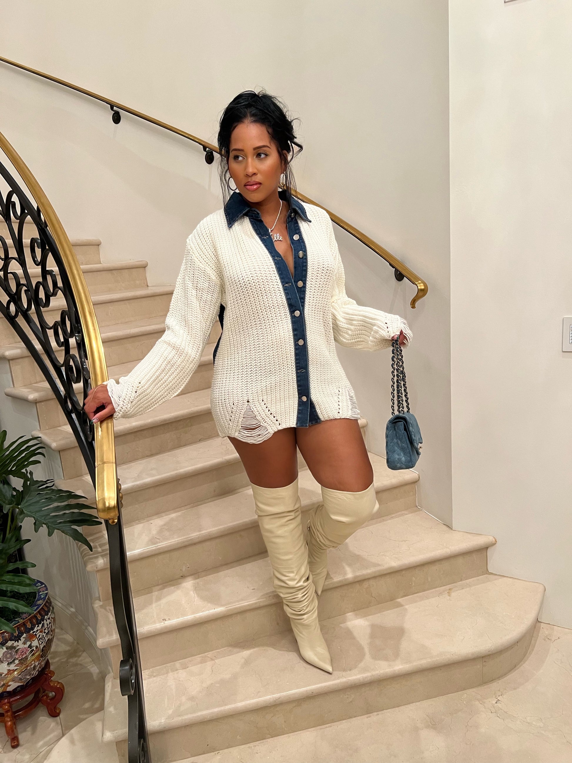 Creme de la Creme Knit Sweater Dress