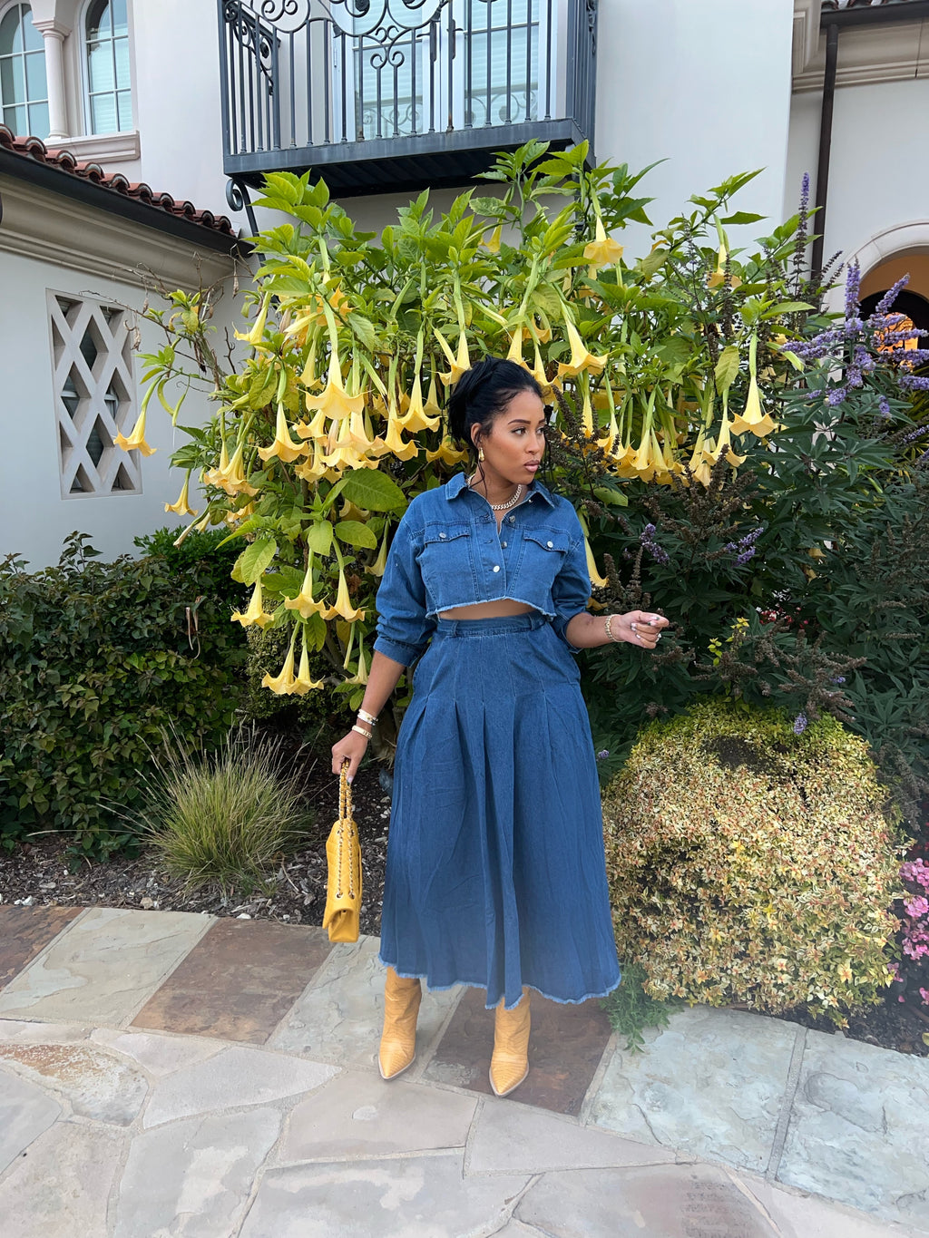 Most Wanted Denim Skirt Set