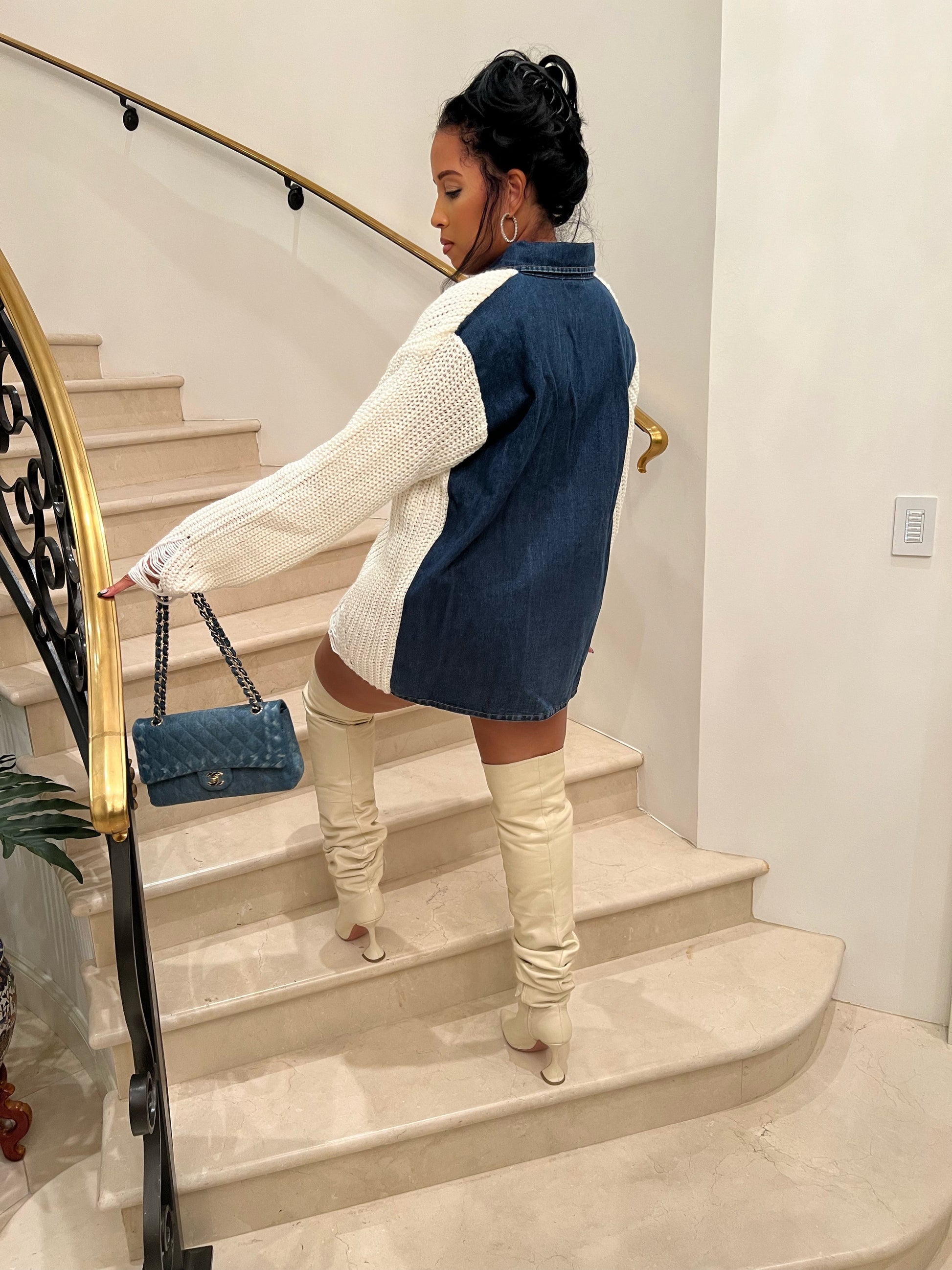 Creme de la Creme Knit Sweater Dress